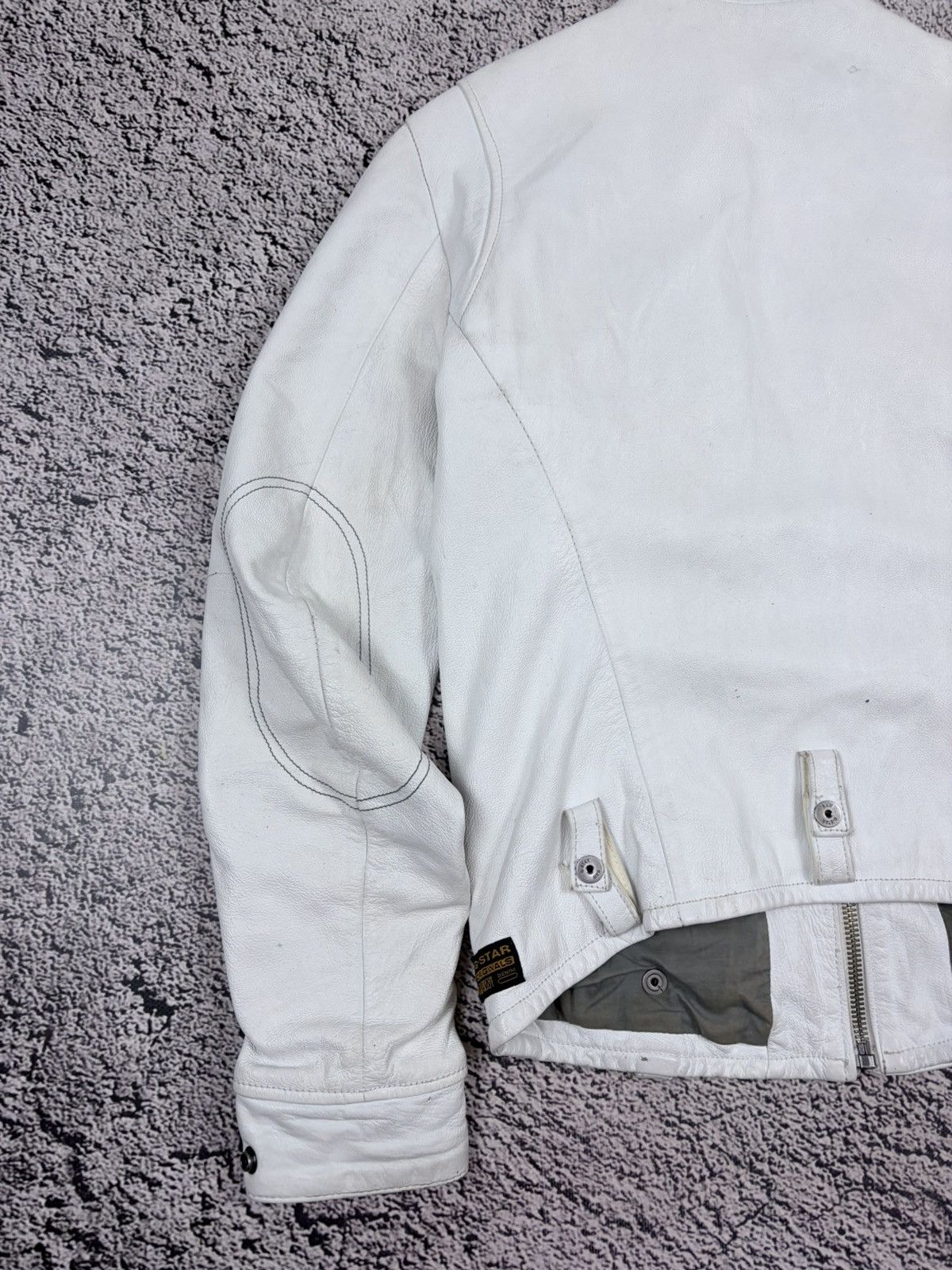 G-Star G-Star Raw Archive White Cowhide Leather Moto Jacket M Size US M / EU 48-50 / 2 - 7 Thumbnail