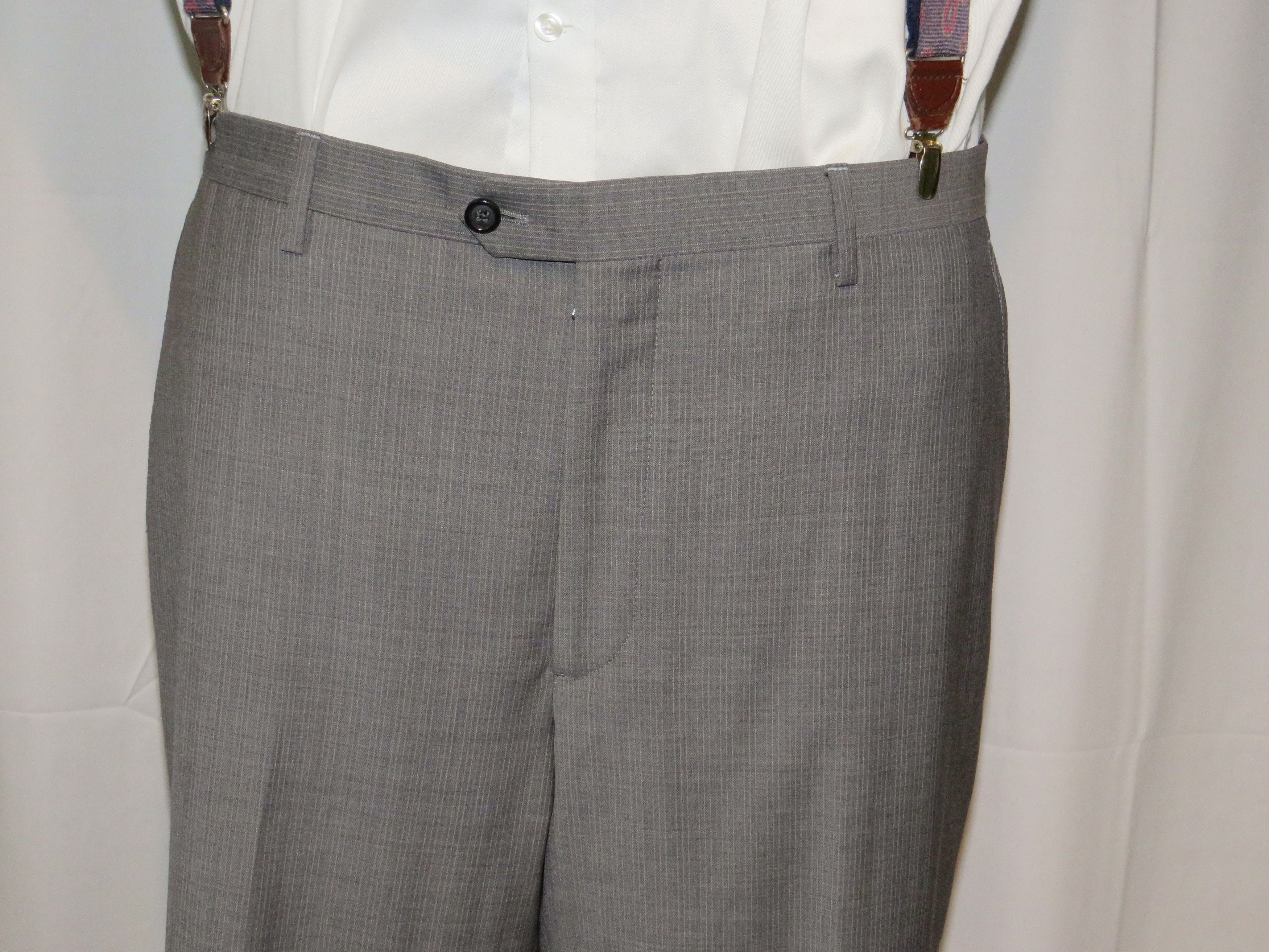 Brooks Brothers 1818 Fitzgerald Drago Gray Striped Two Button Suit 46R Size 46R - 16 Thumbnail