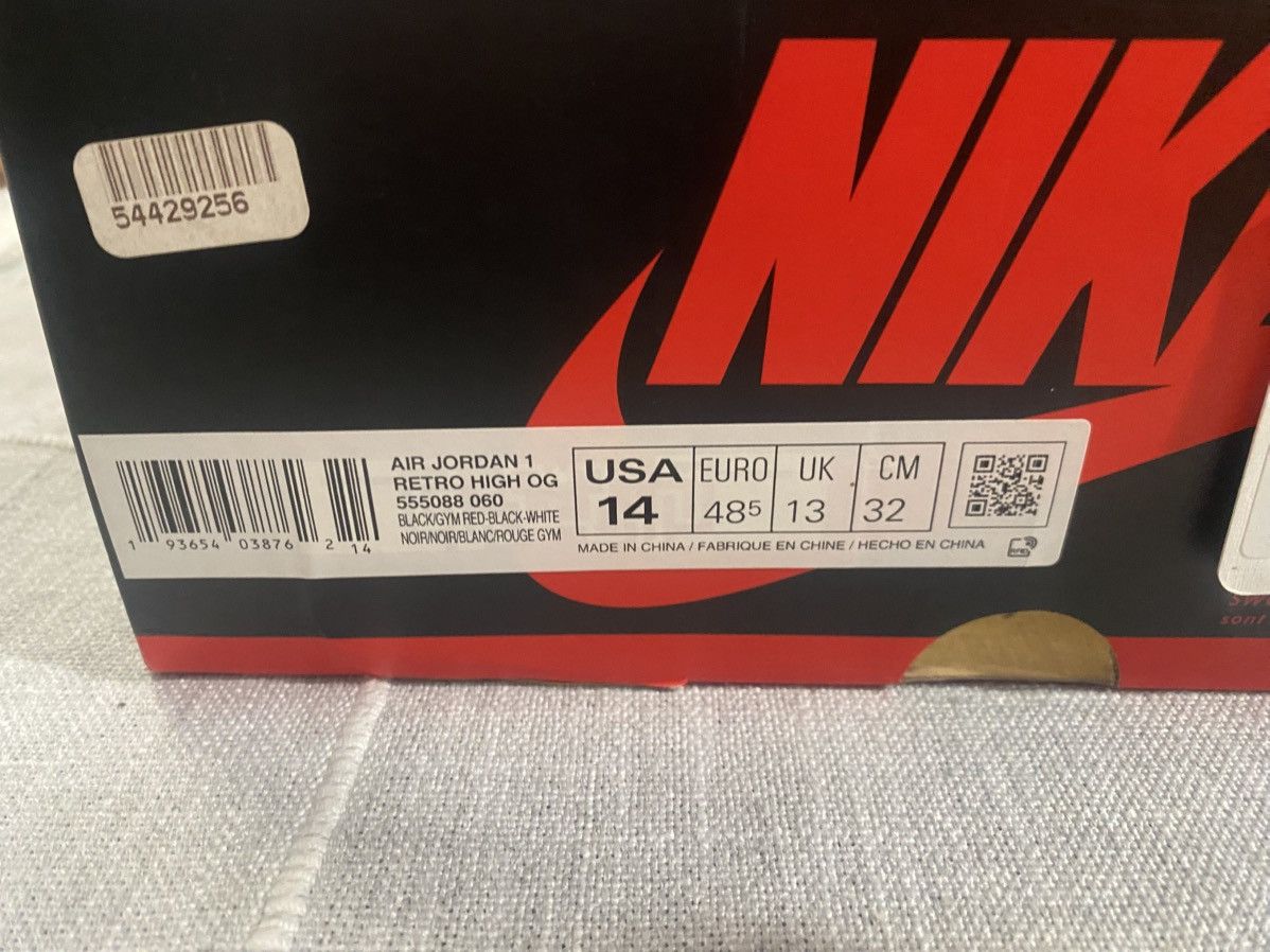 Jordan Brand Jordan 1 Retro Black Satin Gym Red Size US 14 / EU 47 - 8 Thumbnail