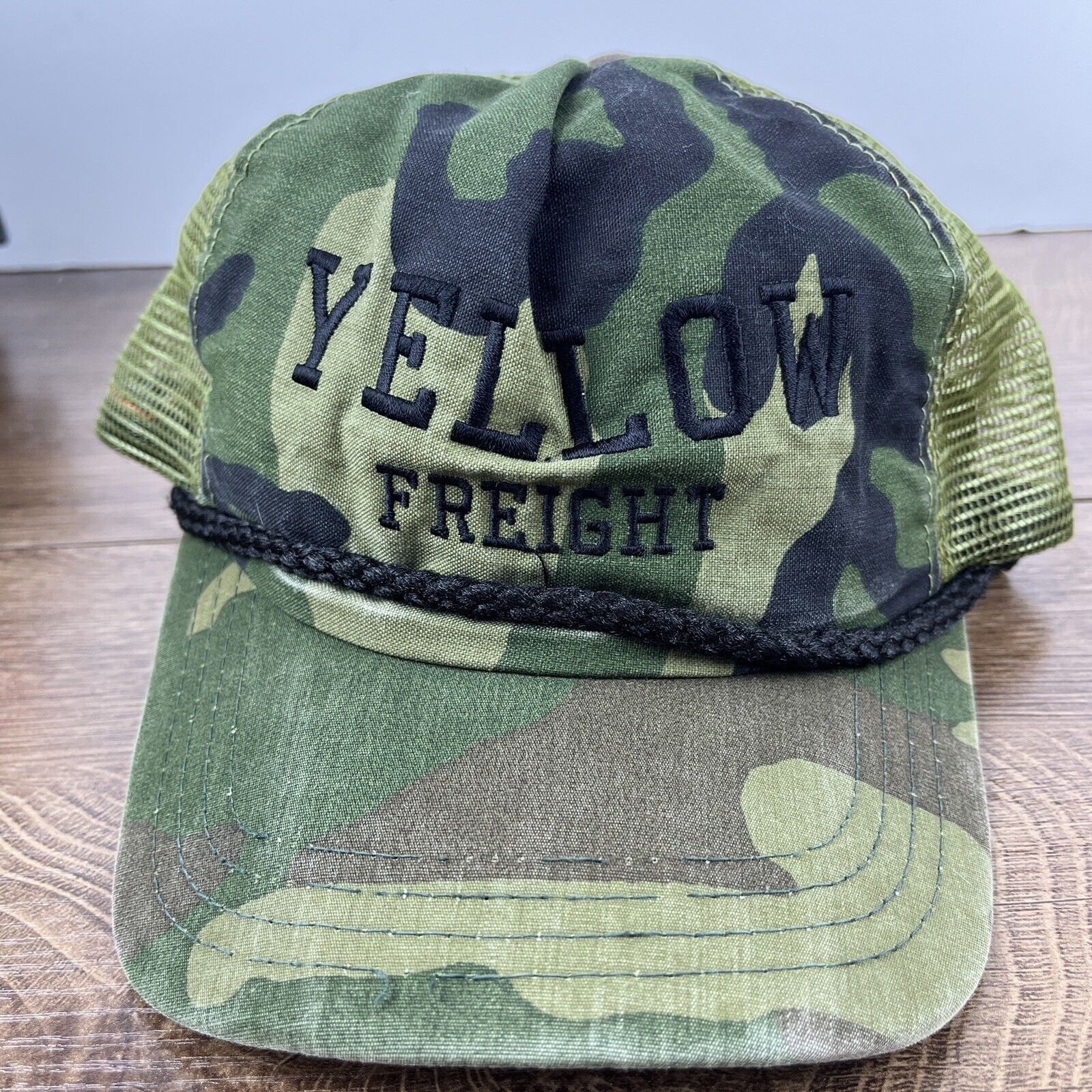 Other Yellow Freight Snapback Hat Camo Green Hat Adjustable Green Size ONE SIZE - 3 Thumbnail