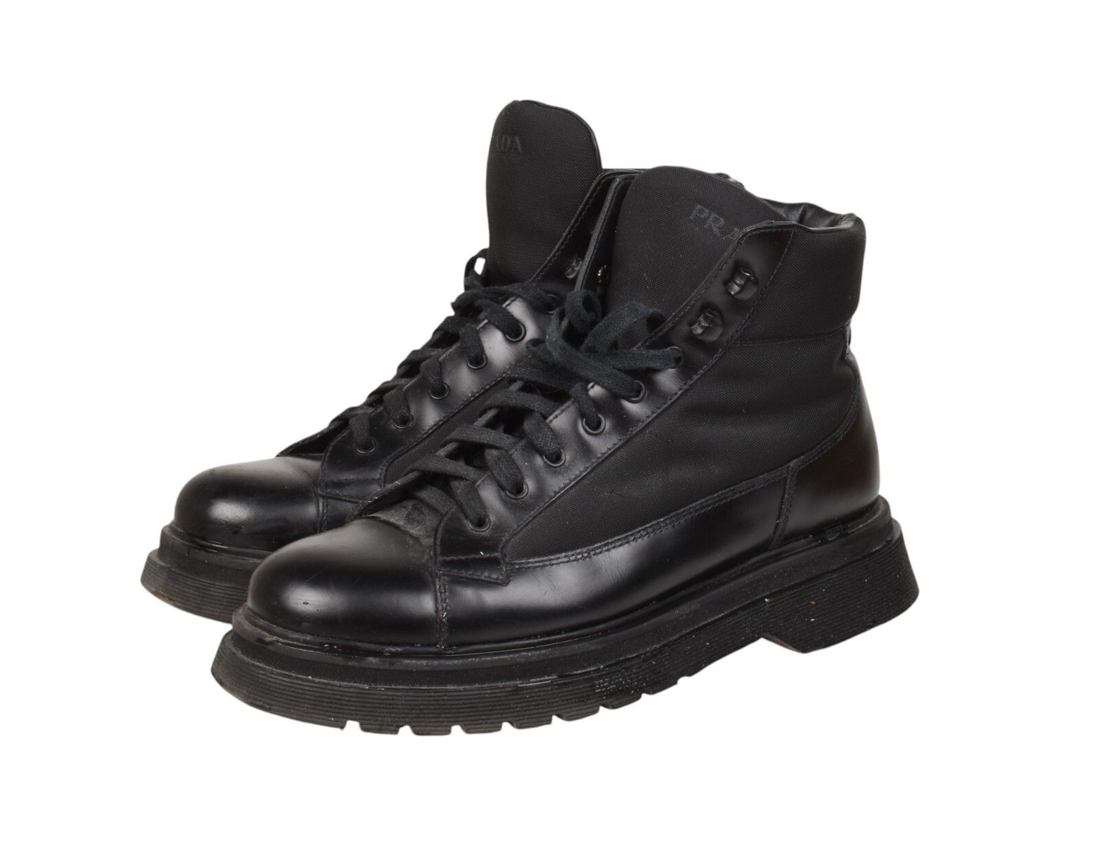 Prada Men Shoes Boots Leather Shoes, Uk7 Eur41, Usa8 in Black