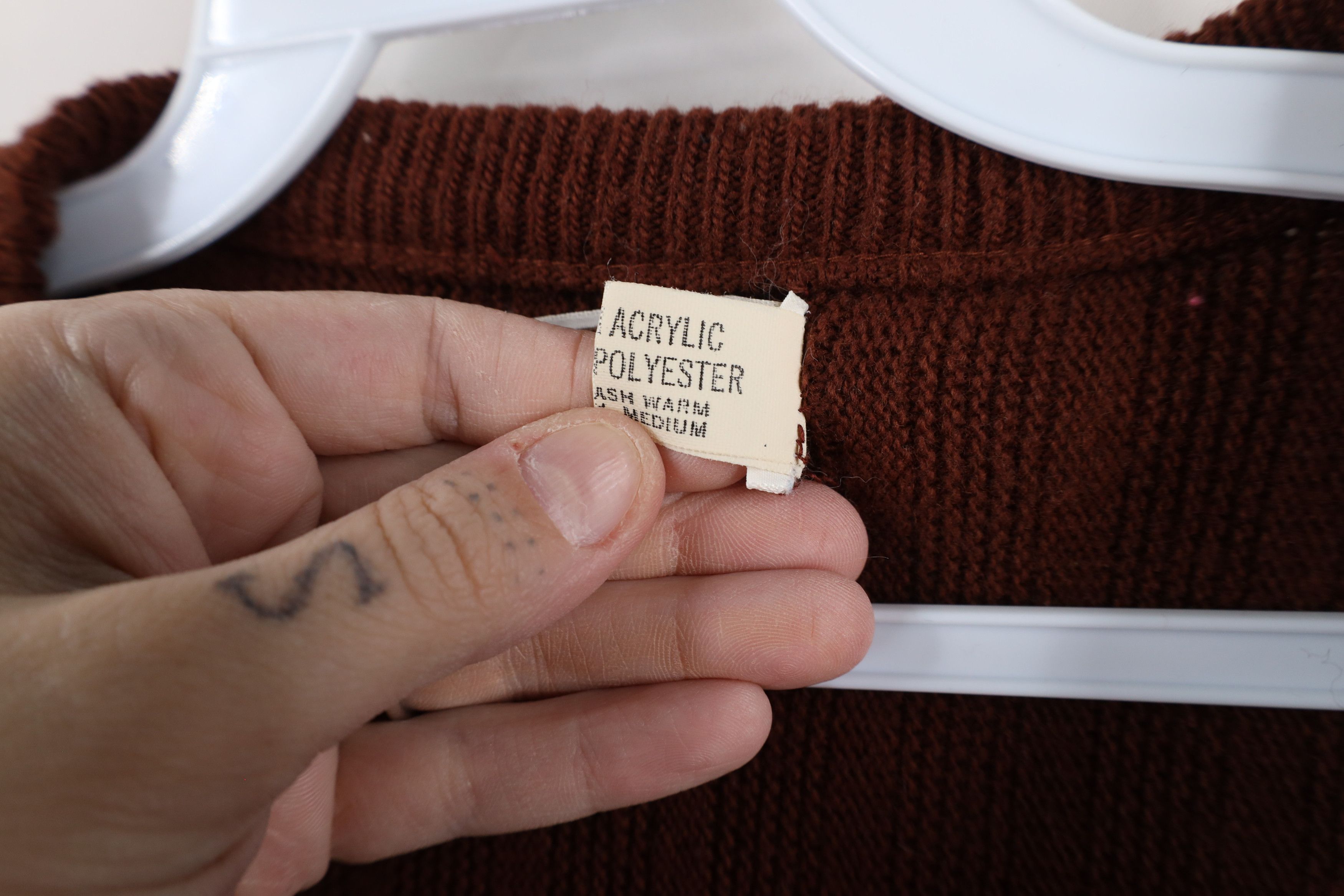 Vintage Vintage 70s Streetwear Blank Ribbed Knit Sweater Vest Brown Size L / US 10 / IT 46 - 5 Thumbnail
