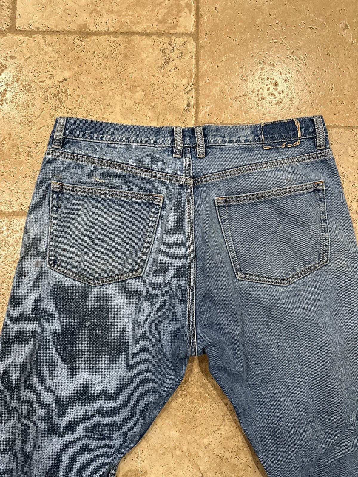 Architect × Vintage Vintage Architect Distressed Stone Paint Denim Blue Jeans Size US 36 / EU 52 - 8 Thumbnail