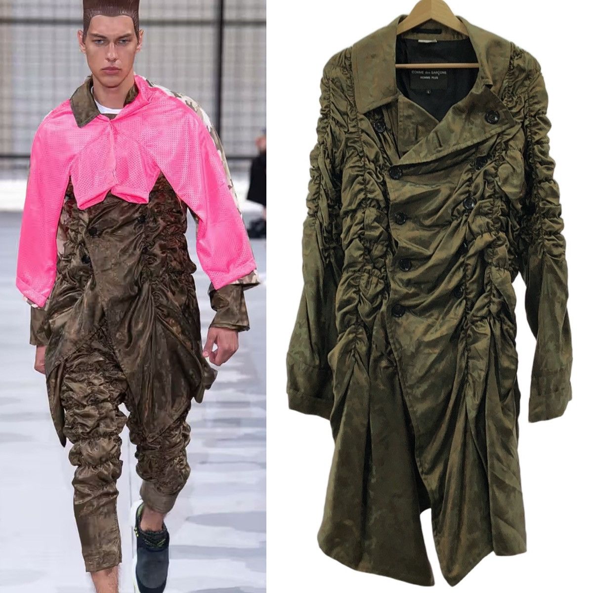 Comme des Garcons Homme Plus Comme des Garcons Homme Plus S19 Camo Shirring Jacket PCC005 Size US L / EU 52-54 / 3 - 1 Thumbnail