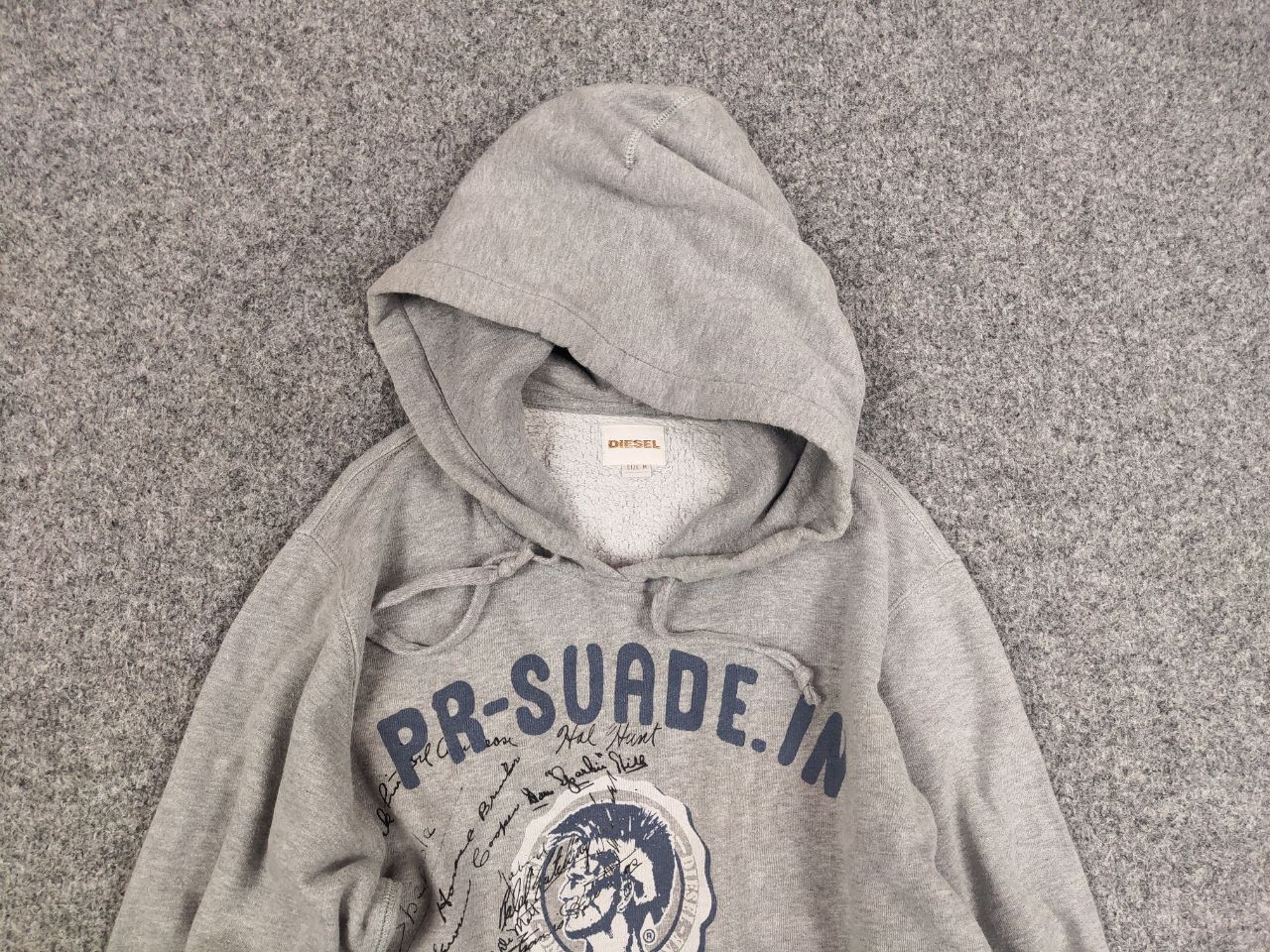 Diesel Vintage Diesel Logo Gray Hoodie Y2K Style Size US M / EU 48-50 / 2 - 8 Thumbnail