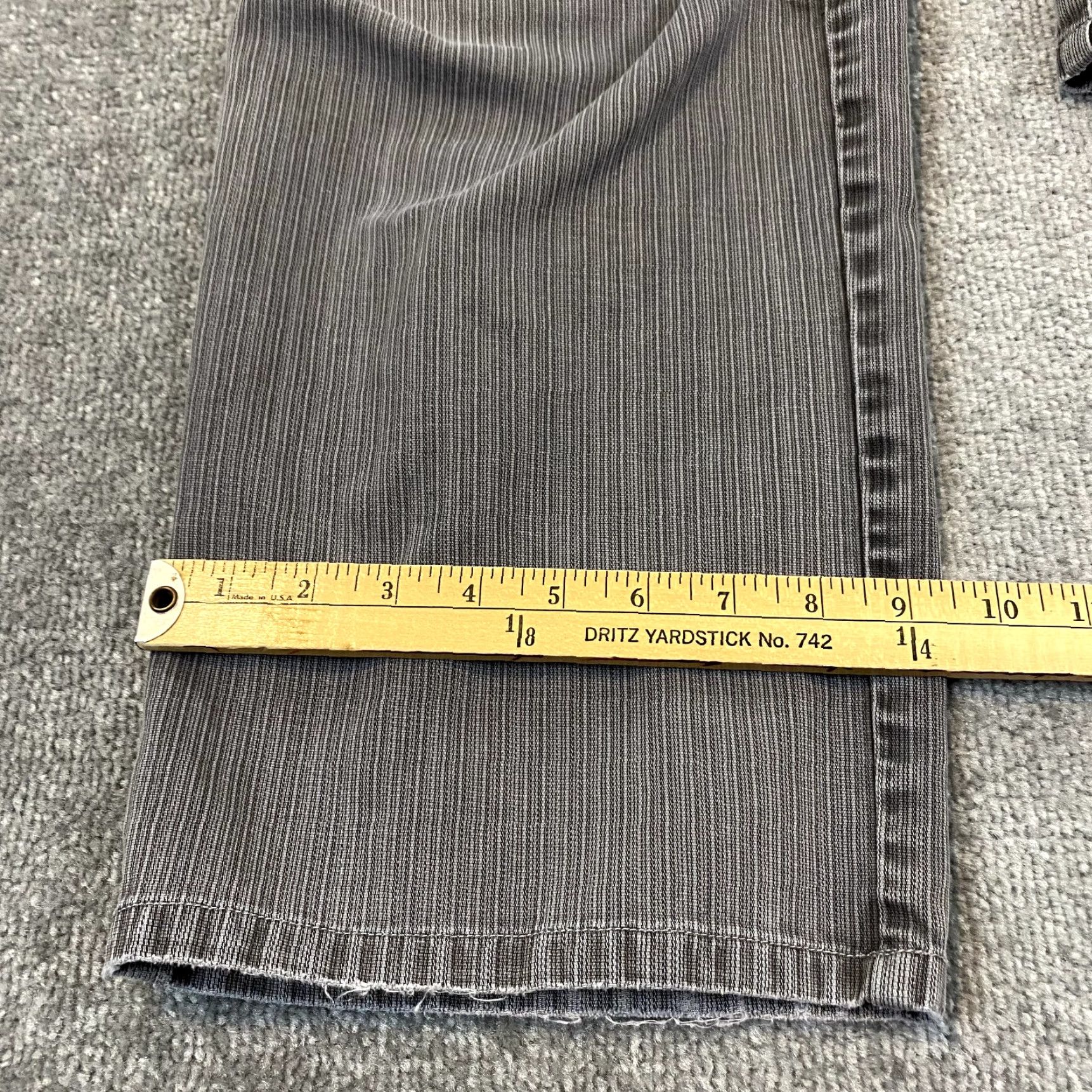 Denime KUHL Pants Men 36x32 Gray Striped Patina Denim 5-Pocket Hike Trail Outdoor Logo Size US 36 / EU 52 - 7 Thumbnail
