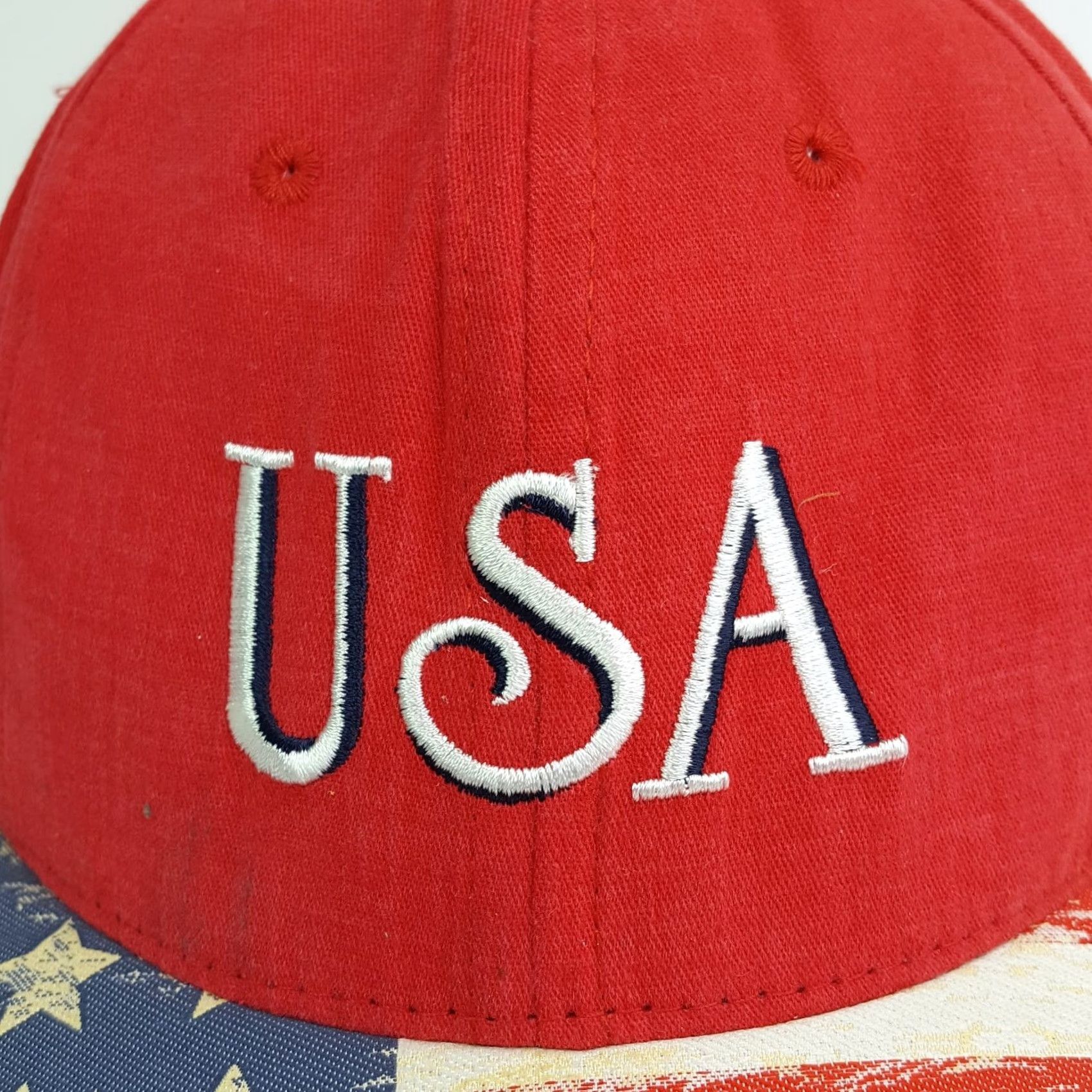 Vintage VINTAGE USA American Flag Snapback Adjustable Red Patriotic Hat Baseball Cap Mens Legendary Hat Size ONE SIZE - 4 Thumbnail