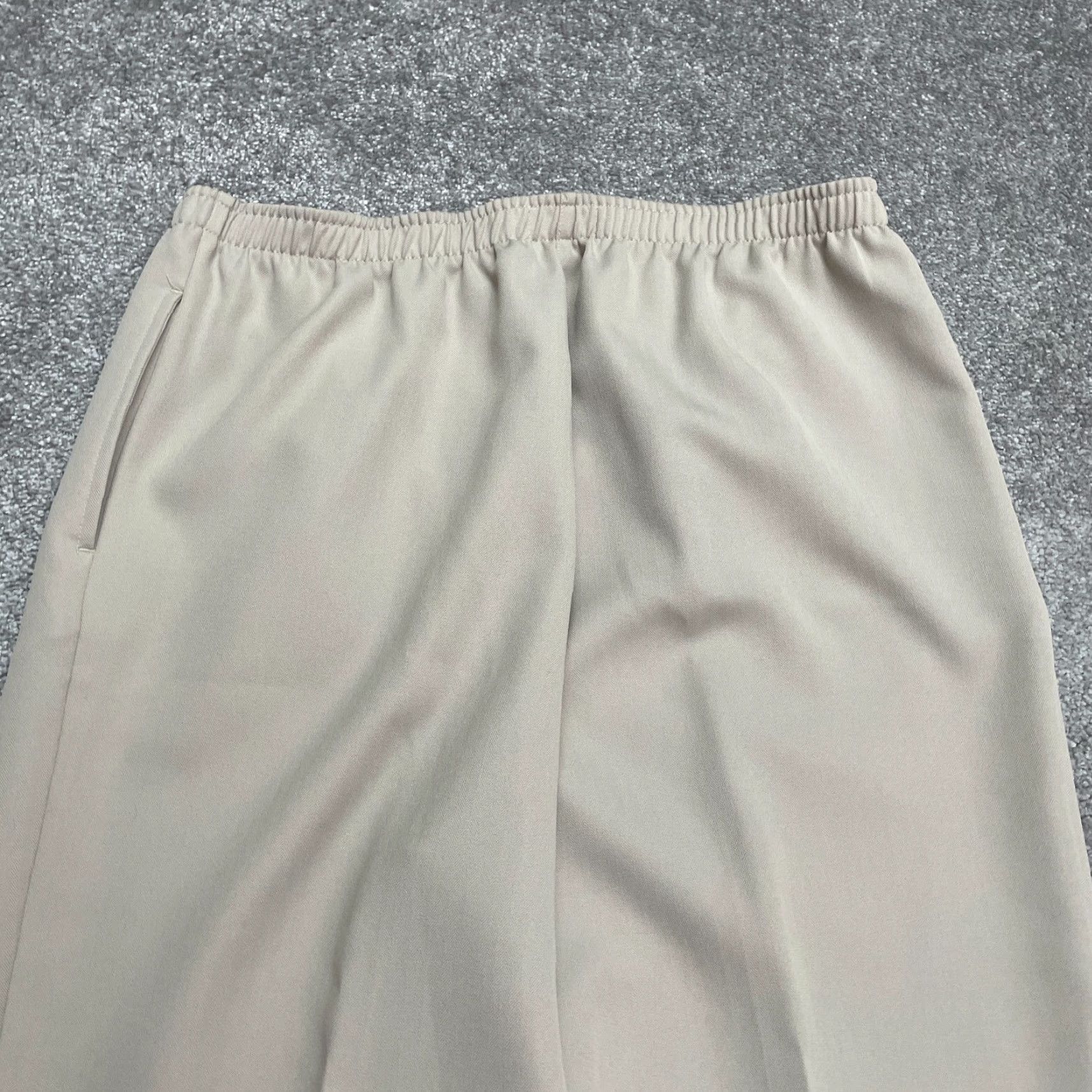 Vintage Draper's & Damon's Vintage 90s Y2K Dress Pants Womens 16 Beige Pull On Elastic Waist High Rise Flat Front Regular Size 38" / US 16 / IT 52 - 3 Thumbnail