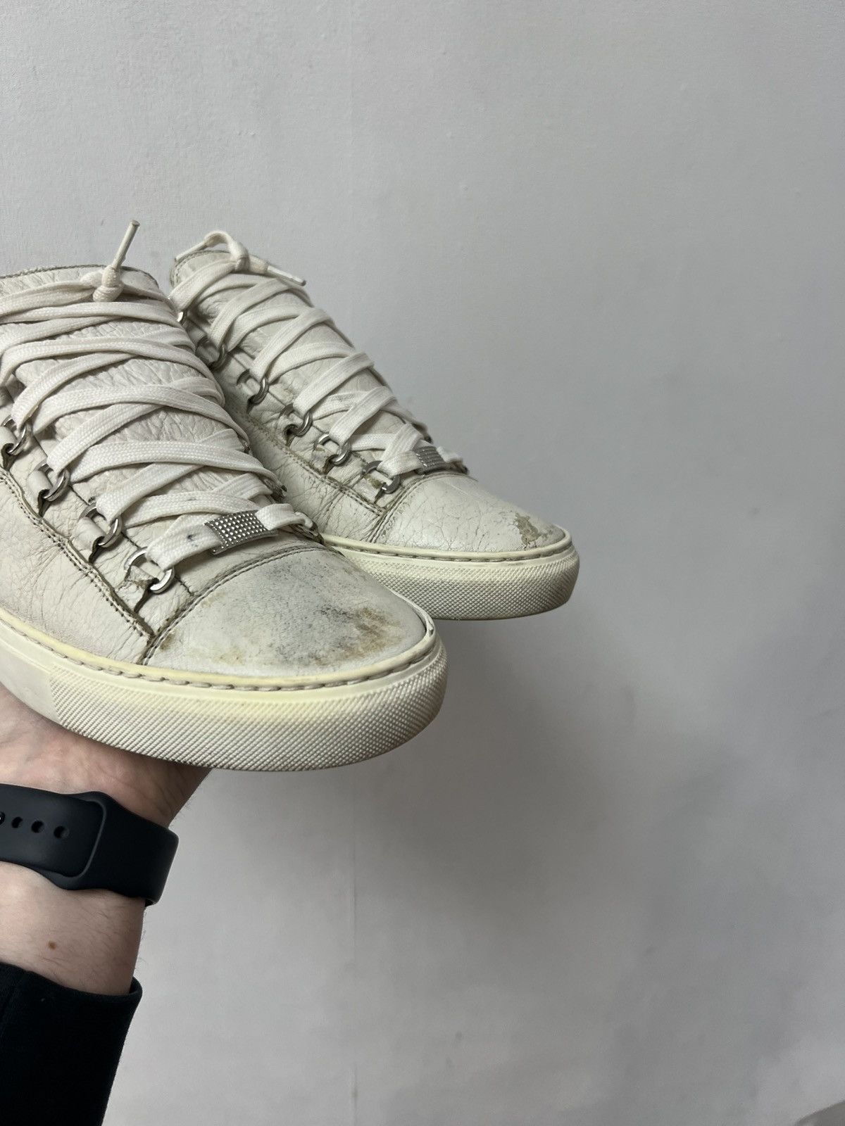 Balenciaga Balenciaga Arena Leather Low Sneaker White Size 7 Size US 7 / EU 40 - 10 Thumbnail