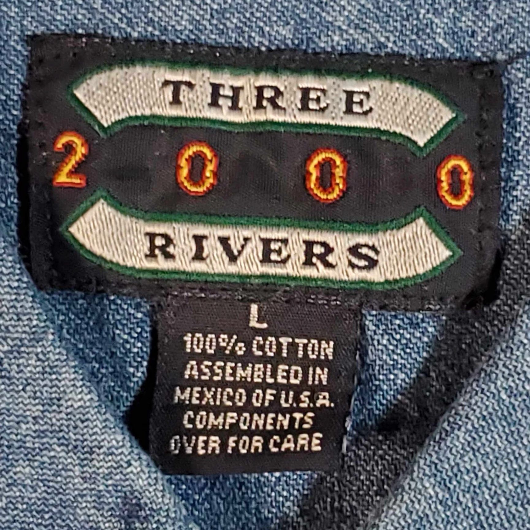 Vintage VINTAGE Three Rivers Denim Shirt Mens Large Blue Short Sleeve Shirt Size US L / EU 52-54 / 3 - 2 Thumbnail