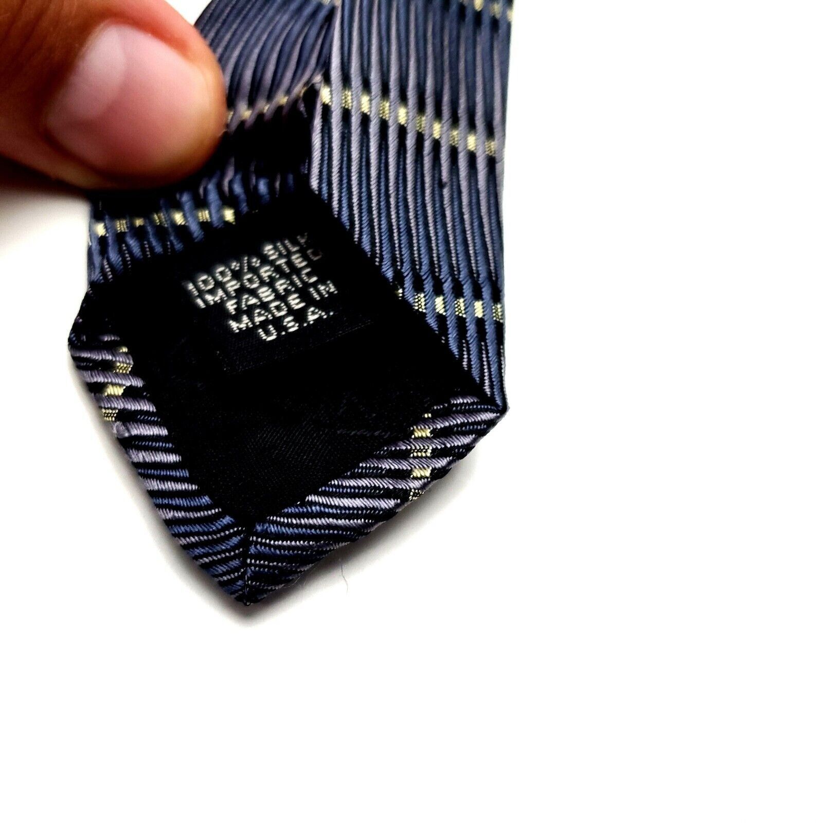 Murano Murano Silk Tie Woven Blue Beige Wide Size ONE SIZE - 4 Thumbnail