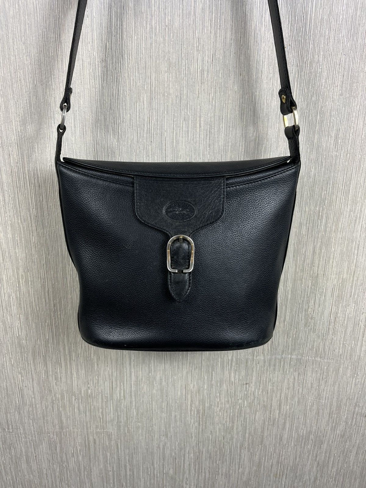 Leather × Longchamp × Vintage Vintage Longchamp crossbody genuine leather bucket bag logo Size ONE SIZE - 2 Thumbnail