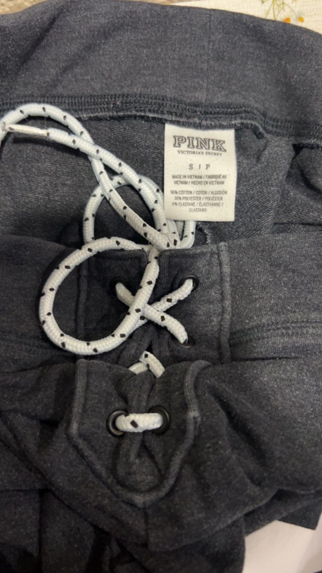 Pink Women's PINK Gray Joggers with White Logo, Size S Size 23" - 4 Thumbnail
