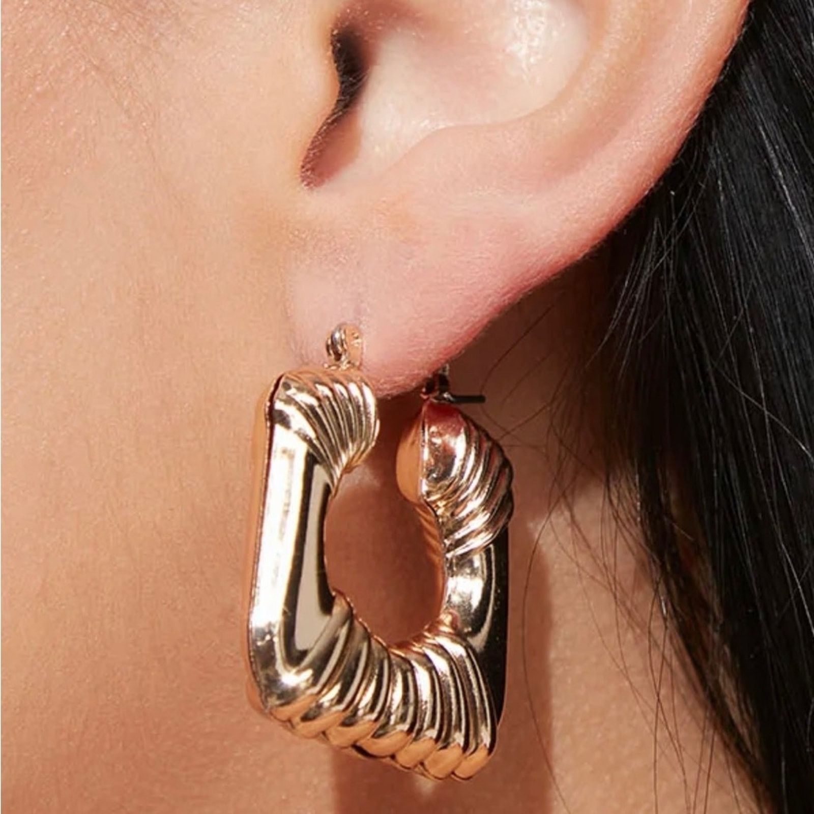 Other FASHION NOVA Gold Don’t Test Me Hoop Earrings NWY Size ONE SIZE - 6 Thumbnail