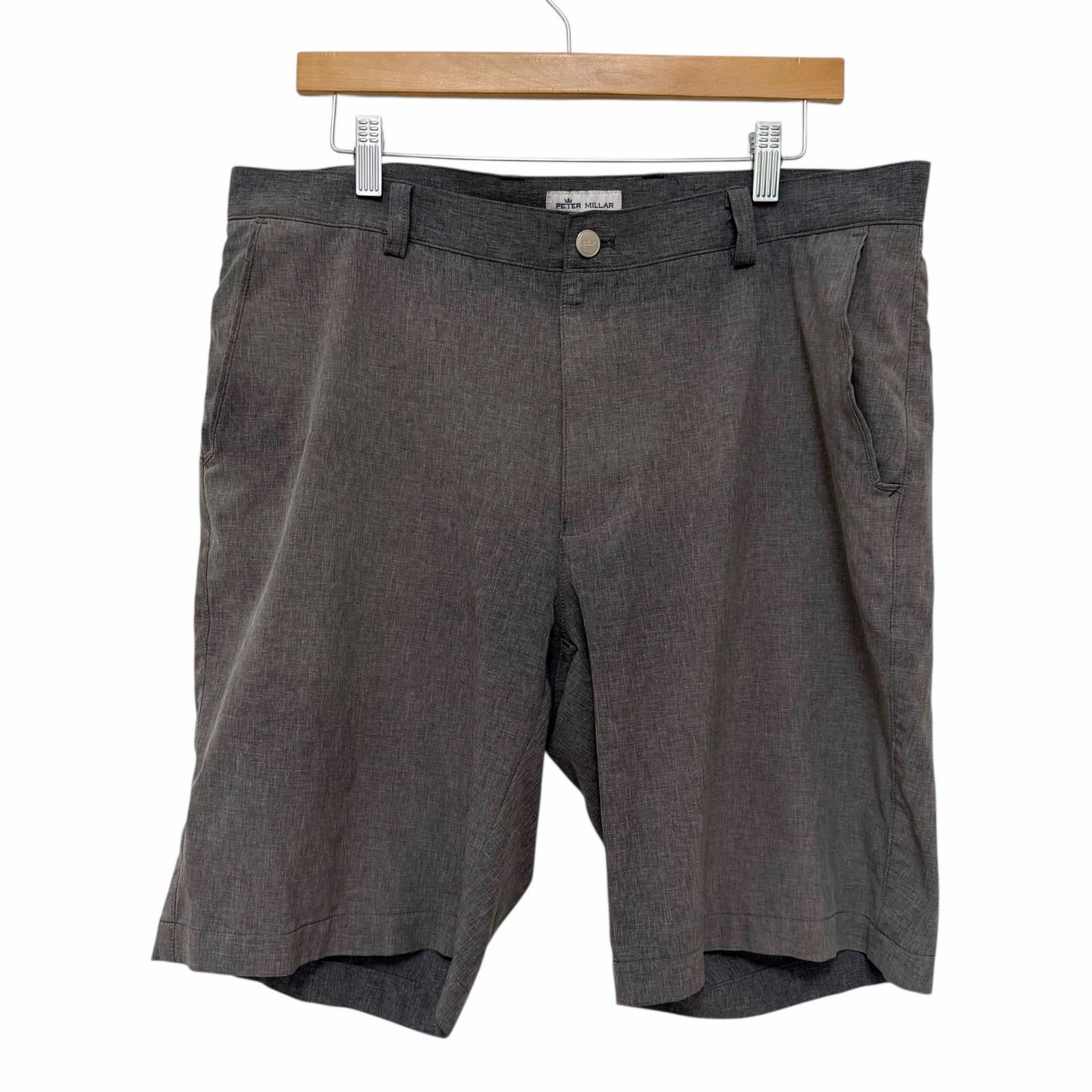 Peter Millar Peter Millar Gray Flat Front Golf Shorts Sz 35 Size US 35 - 1 Thumbnail