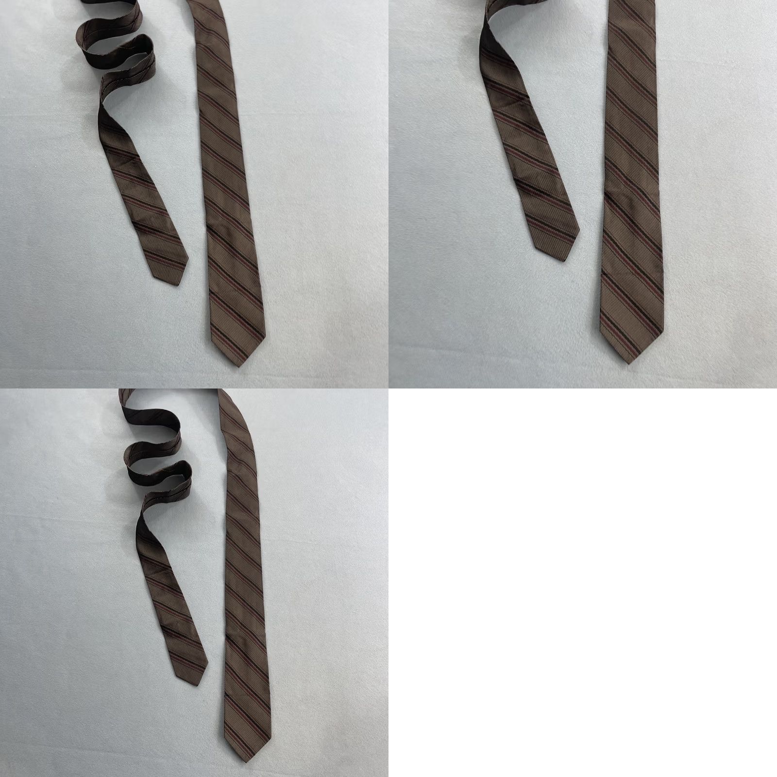 MCM VINTAGE Tie Repp Tie Skinny Woven MCM Stripe Gray Red Black Slim Tie 2x54 Neckwear Men One Size Gray Red Black Multi 1960s Capsule Necktie Size ONE SIZE - 11 Thumbnail