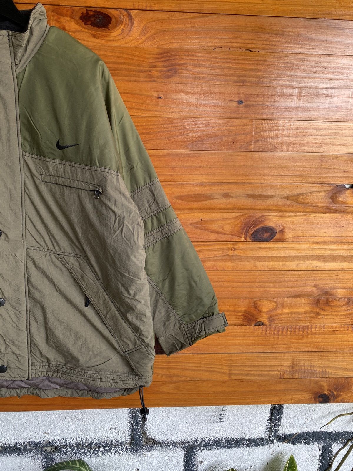 Nike Vintage Nike Two-Tone Quilted Insulated Olive Green & Khaki Size US XL / EU 56 / 4 - 7 Thumbnail