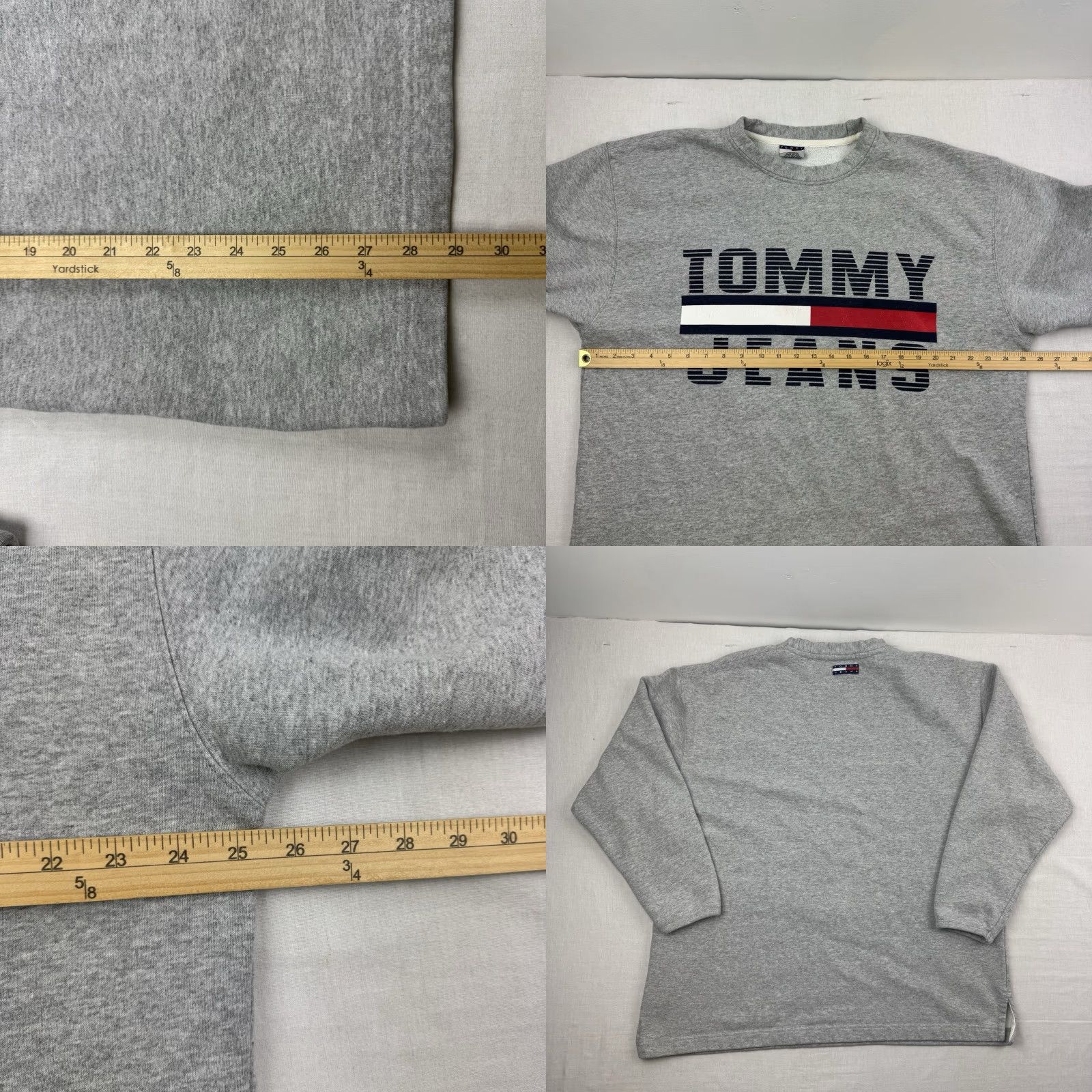 Tommy Hilfiger VINTAGE Tommy Jeans Sweatshirt Men L Gray Logo 90s USA Tommy Hilfiger Pull-over Crew Neck Size US L / EU 52-54 / 3 - 8 Thumbnail