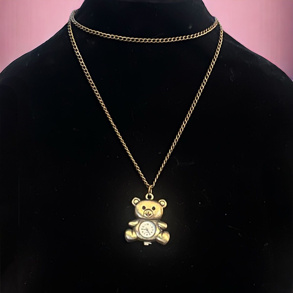 Other Bronze tone teddy bear watch pendant necklace Size ONE SIZE - 1 Thumbnail