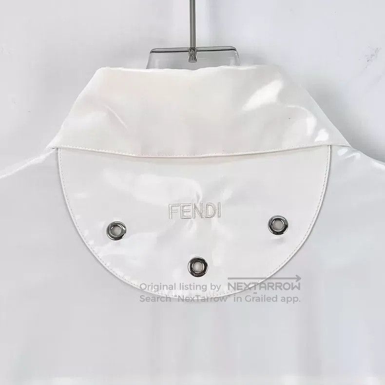 Fendi Fendi White Lining Logo Full Print Patent Leather Collar S Size XXS / US 00 / IT 34 - 5 Thumbnail