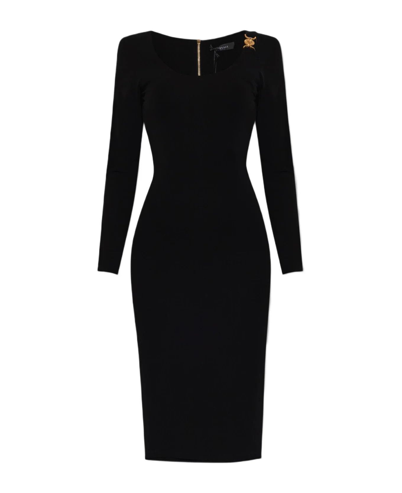 Versace o1y0226 Midi Dress in Black Size S / US 4 / IT 40 - 1 Thumbnail