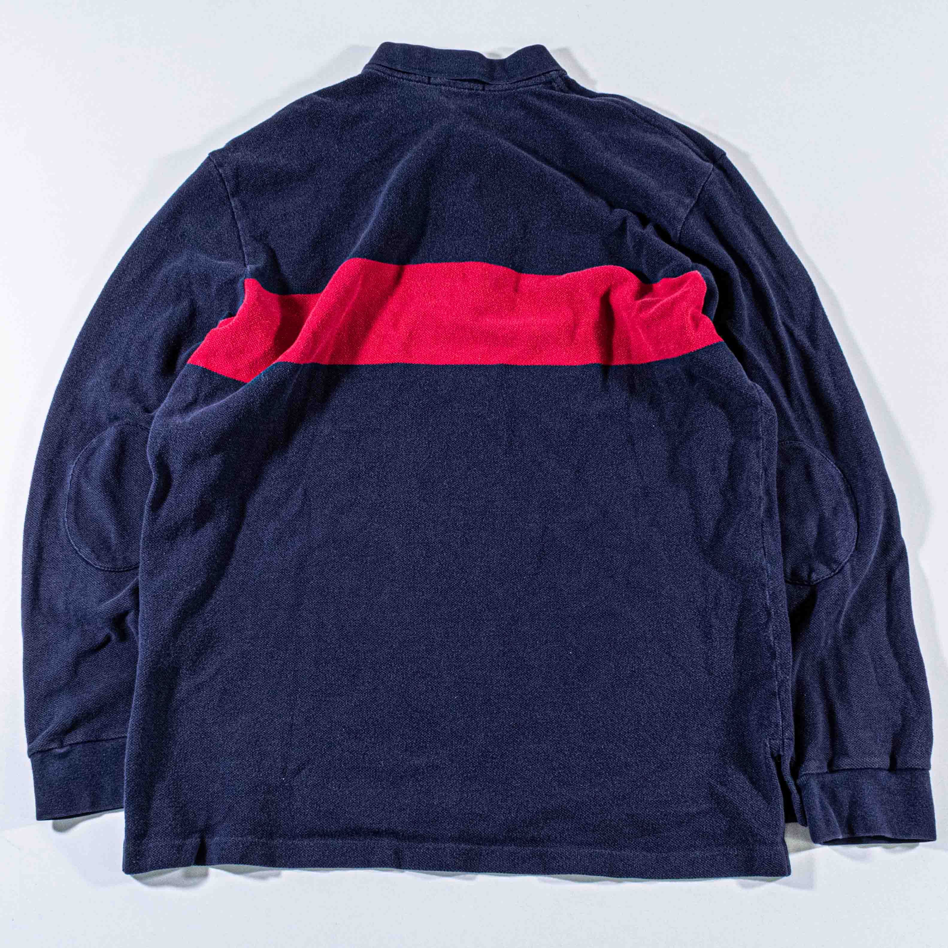 Polo Ralph Lauren Polo Ralph Lauren Rugby Shirt Striped Knit Elbow Patch Size US XXL / EU 58 / 5 - 2 Thumbnail