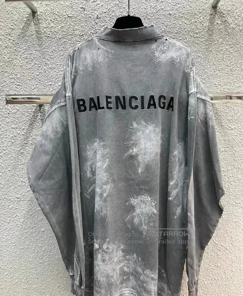 Balenciaga Balenciaga 25 Washed Gray Embroidered T-shirt. Size US XS / EU 42 / 0 - 2 Thumbnail