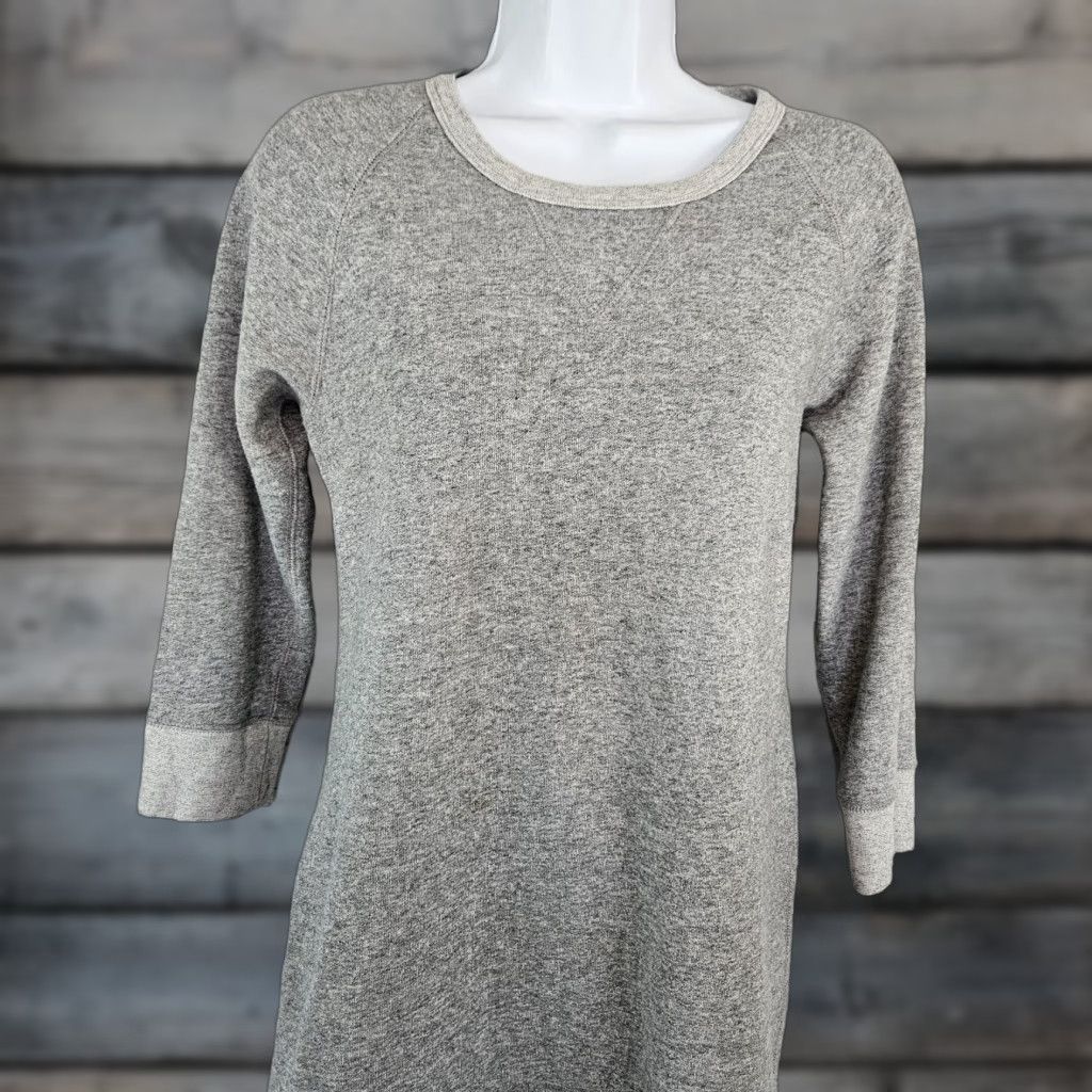 J.Crew J.Crew Sweatshirt Dress Womens Sz S Gray 3/4 Sleeve Cotton Blend Short Dress Length 33.5" Womens Size S / US 4 / IT 40 - 1 Thumbnail