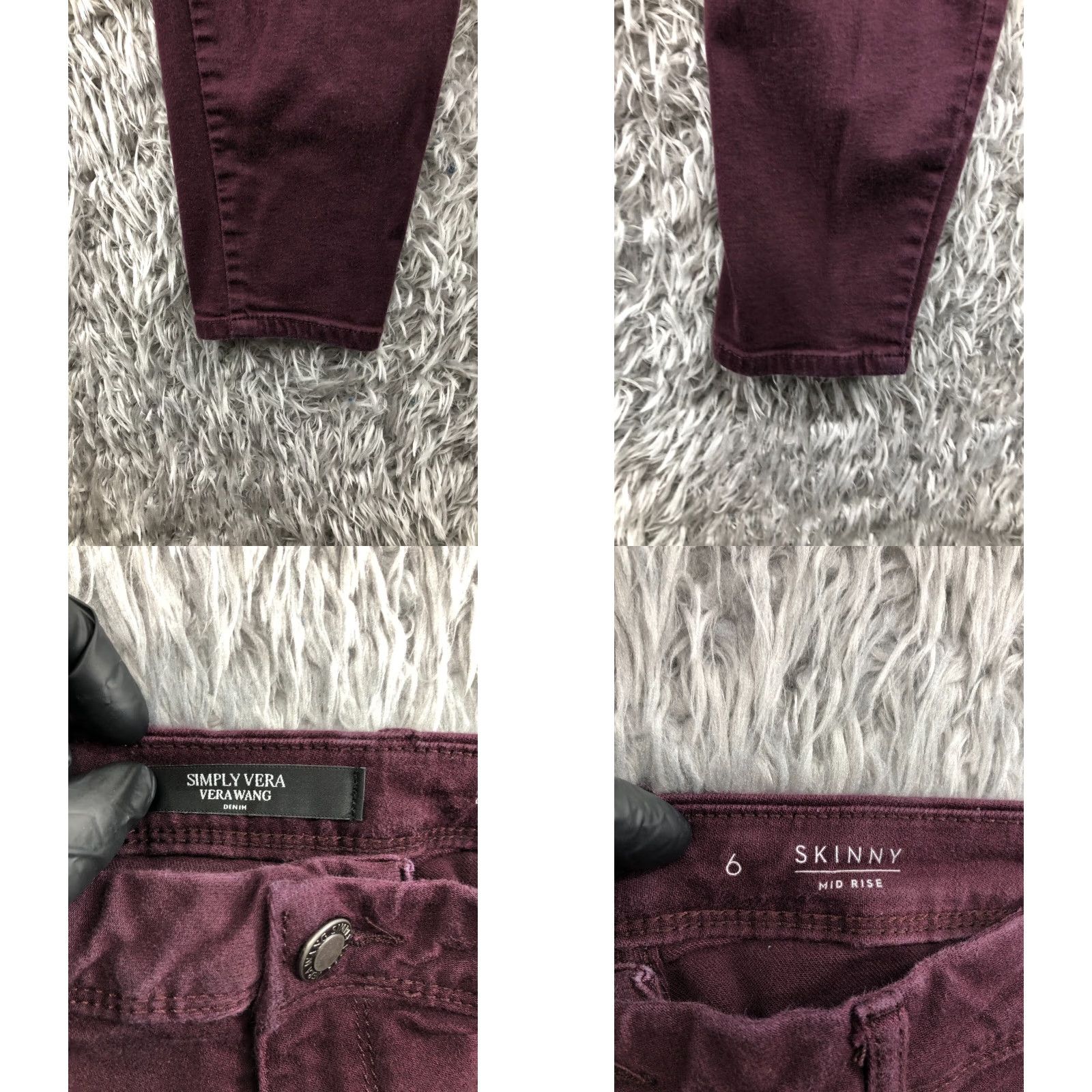 Vintage Simply Vera Vera Wang Skinny Ankle Pants Womens Size 6 Plum Maroon Size 28" / US 6 / IT 42 - 8 Thumbnail