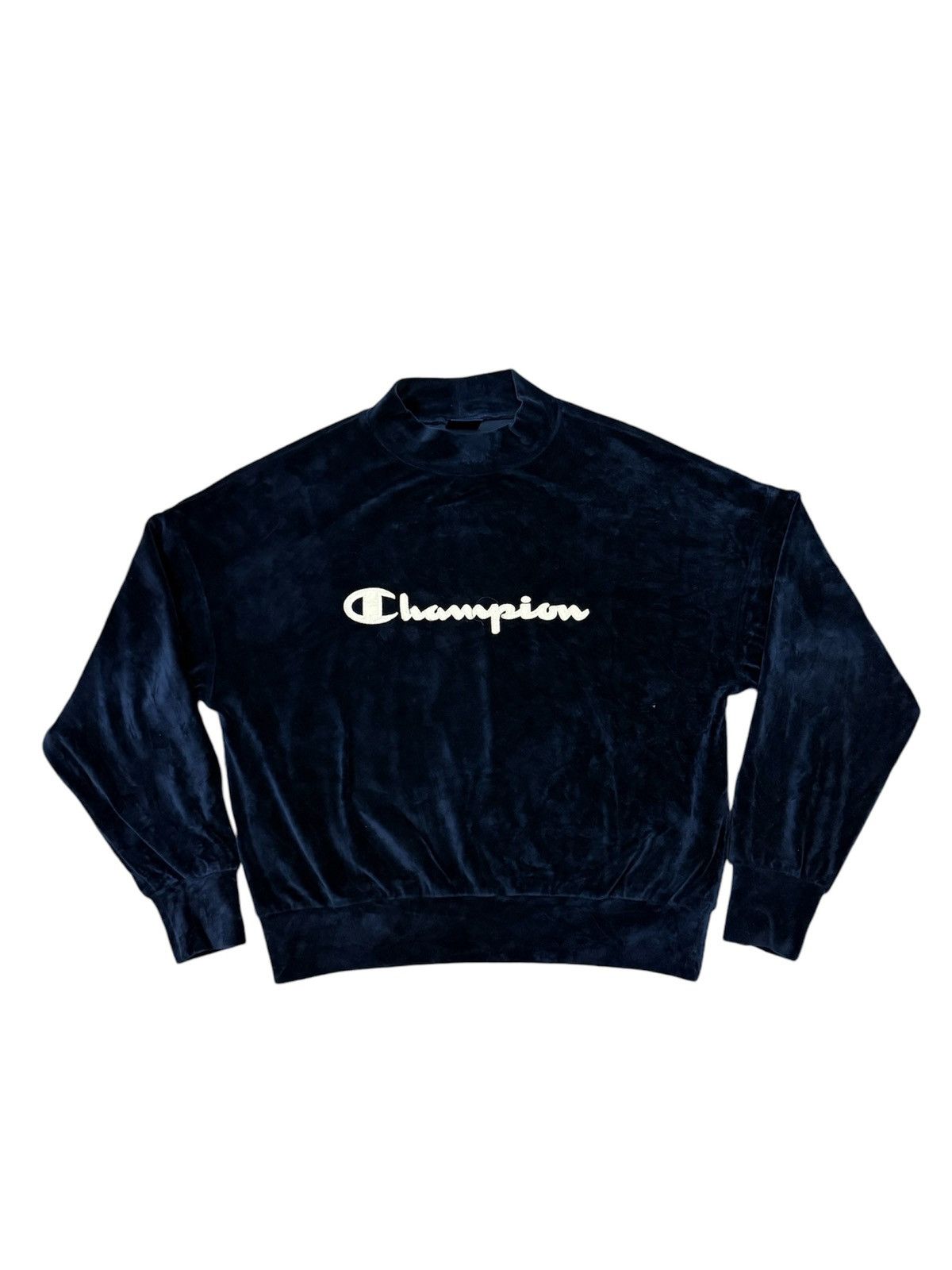 Champion Japanese Brand Streetwear Champion Velvet Cropped Sweatshirt Grailed