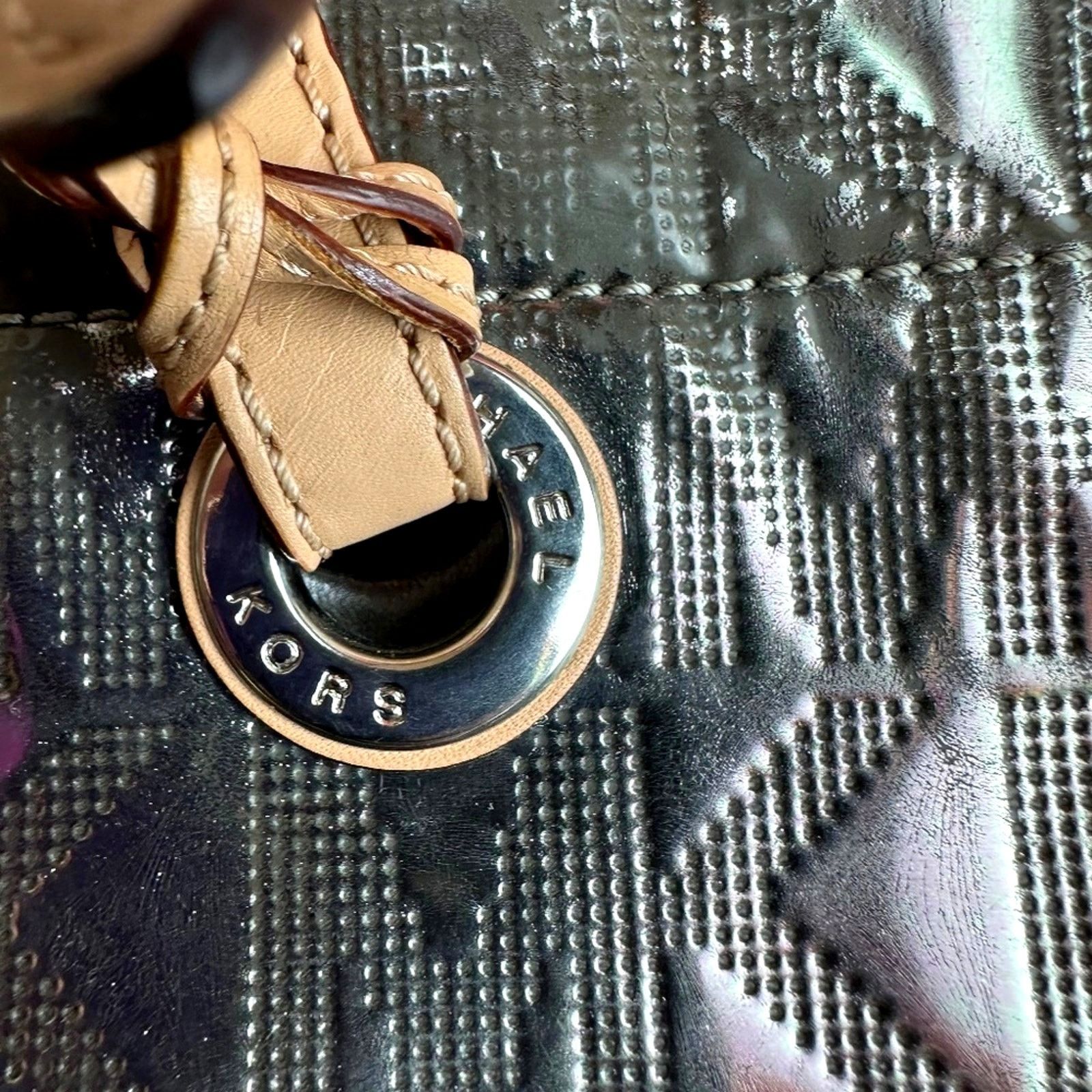 Michael Kors Michael Kors Metallic Mirror PVC Leather North South Tote Size ONE SIZE - 9 Thumbnail