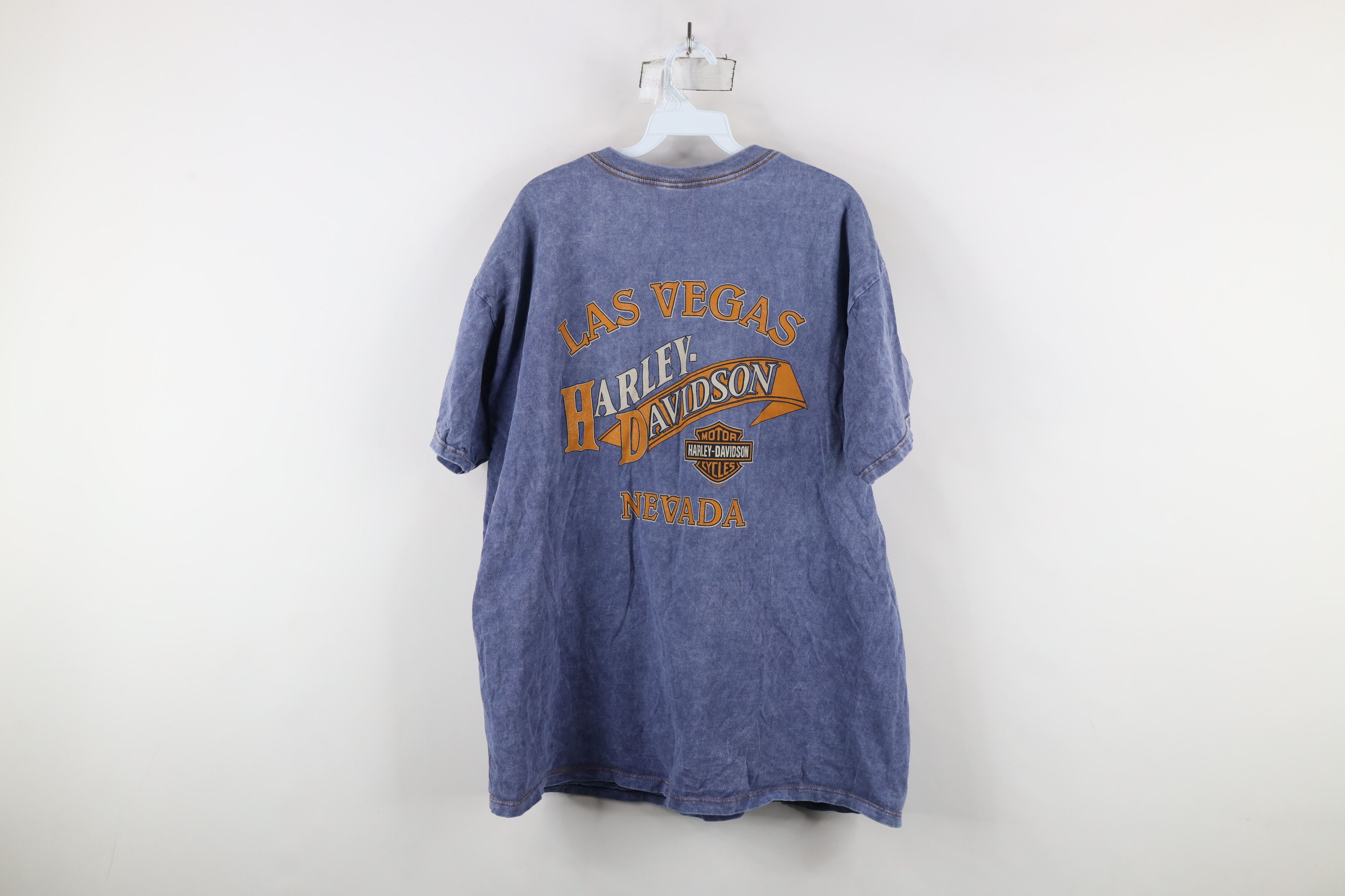 Harley Davidson × Vintage Vintage 90s Harley Davidson Wash Eagle Pocket T-Shirt USA Size US XL / EU 56 / 4 - 11 Thumbnail