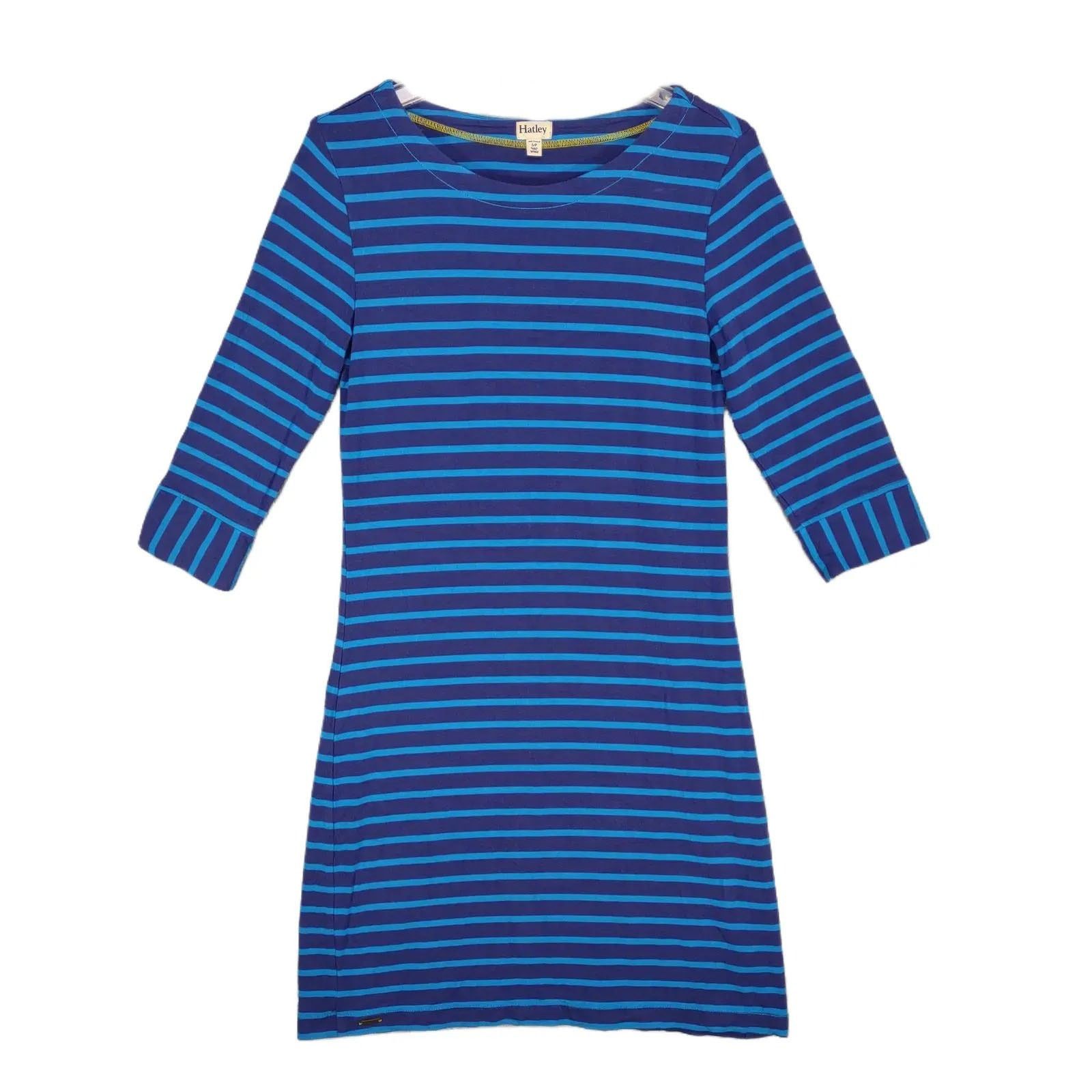 Other HATLEY Aero Stripe Peplum Sleeve Casual Dress Ultra Marine Size S / US 4 / IT 40 - 2 Thumbnail