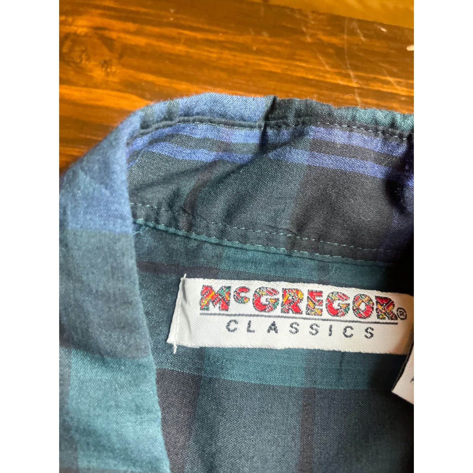 McGregor McGregor Shirt Mens Large Blue Green Plaid Button Up Short Sleeve Vintage (if applicable) Size US L / EU 52-54 / 3 - 7 Thumbnail