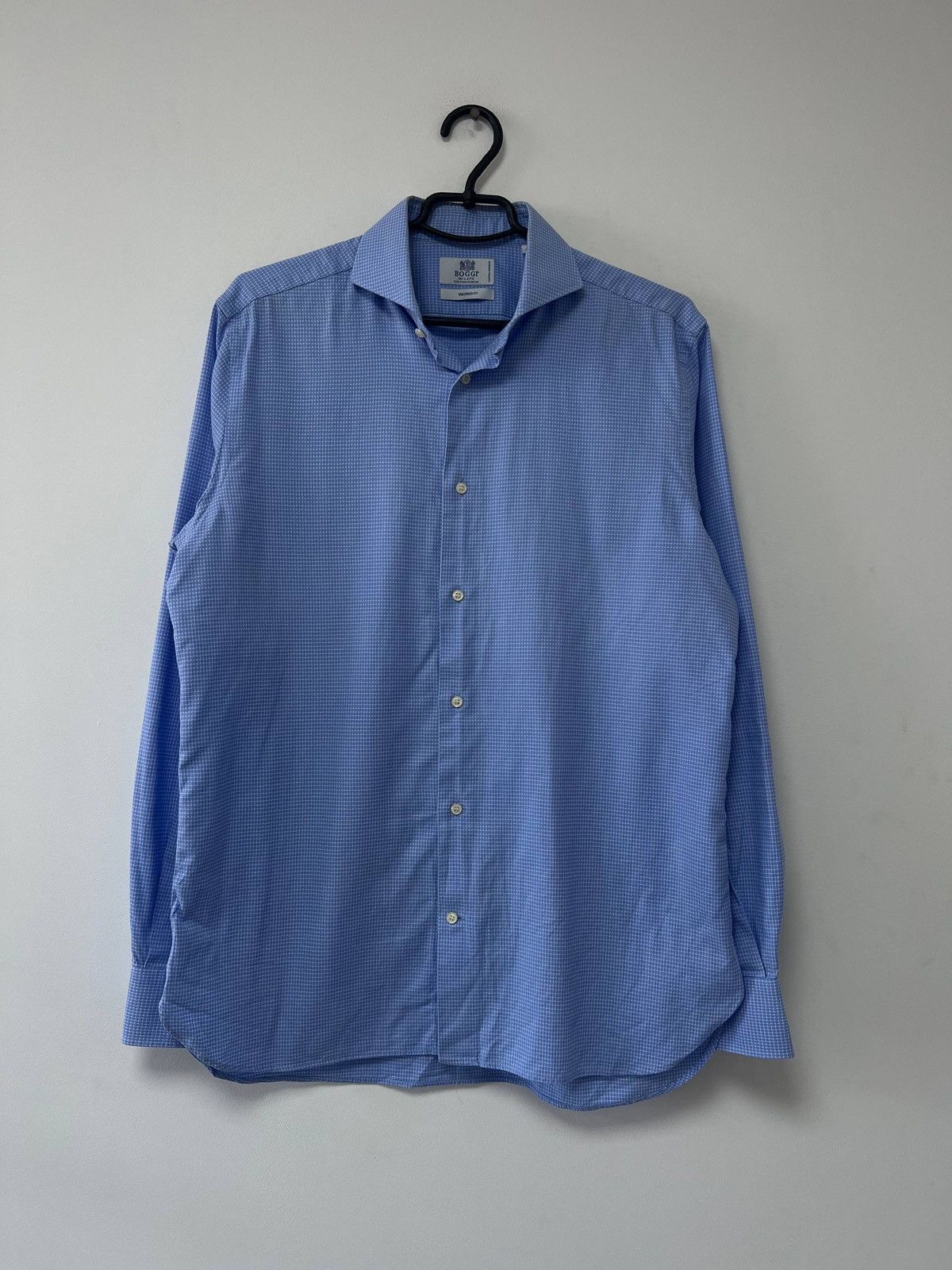 Boggi Authentic Boggi Milano Tailored Fit Button Shirt Blue 41/16 Size US XS / EU 42 / 0 - 1 Thumbnail