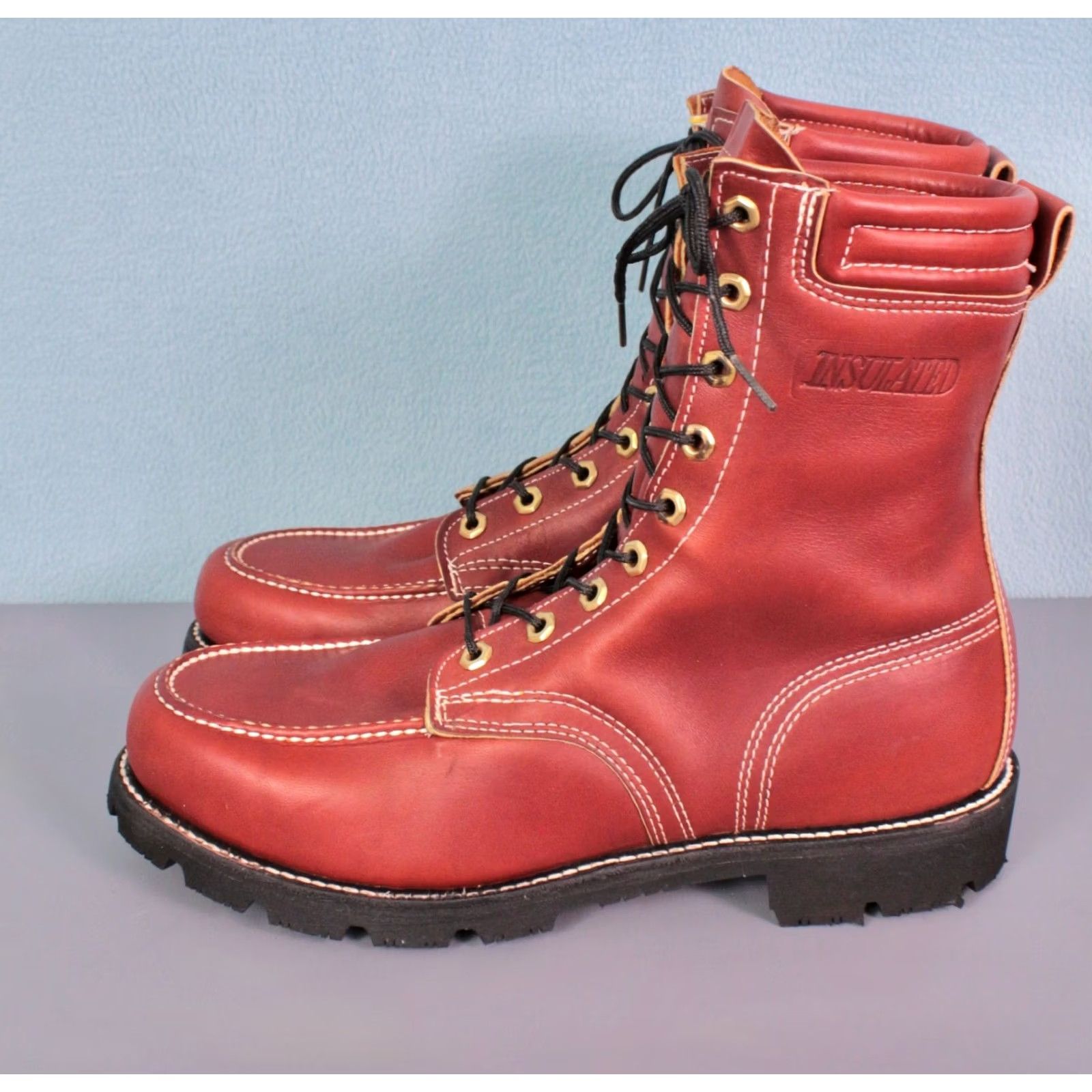 Vintage Golden Retriever Hunting Boots Mens 1980s Outdoor Leather Boots Size 9.5 EEE Vintage NOS 80s Brown Size US 10 / EU 43 - 3 Thumbnail
