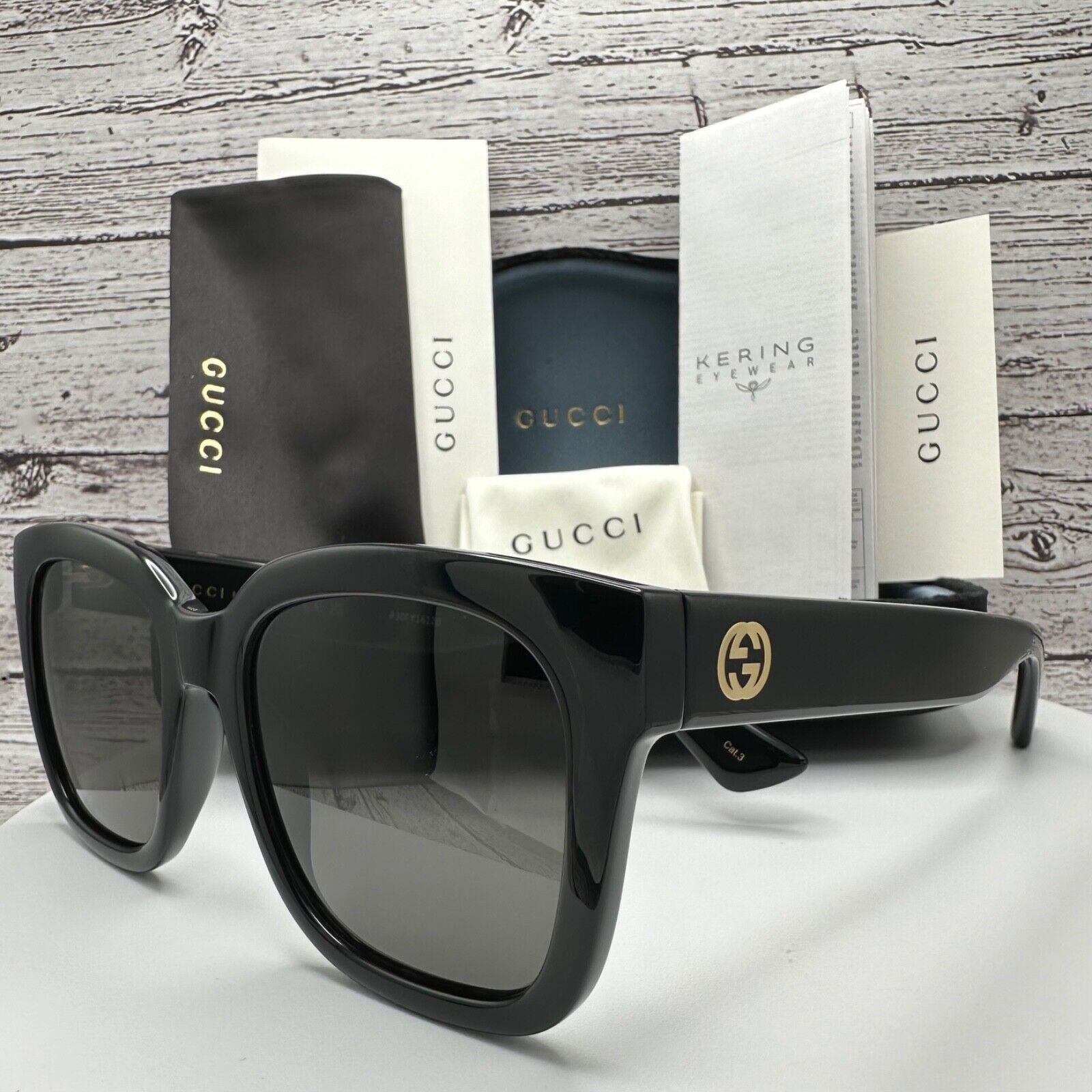 Gucci New Gucci Sunglasses Black Square Size ONE SIZE - 14 Thumbnail