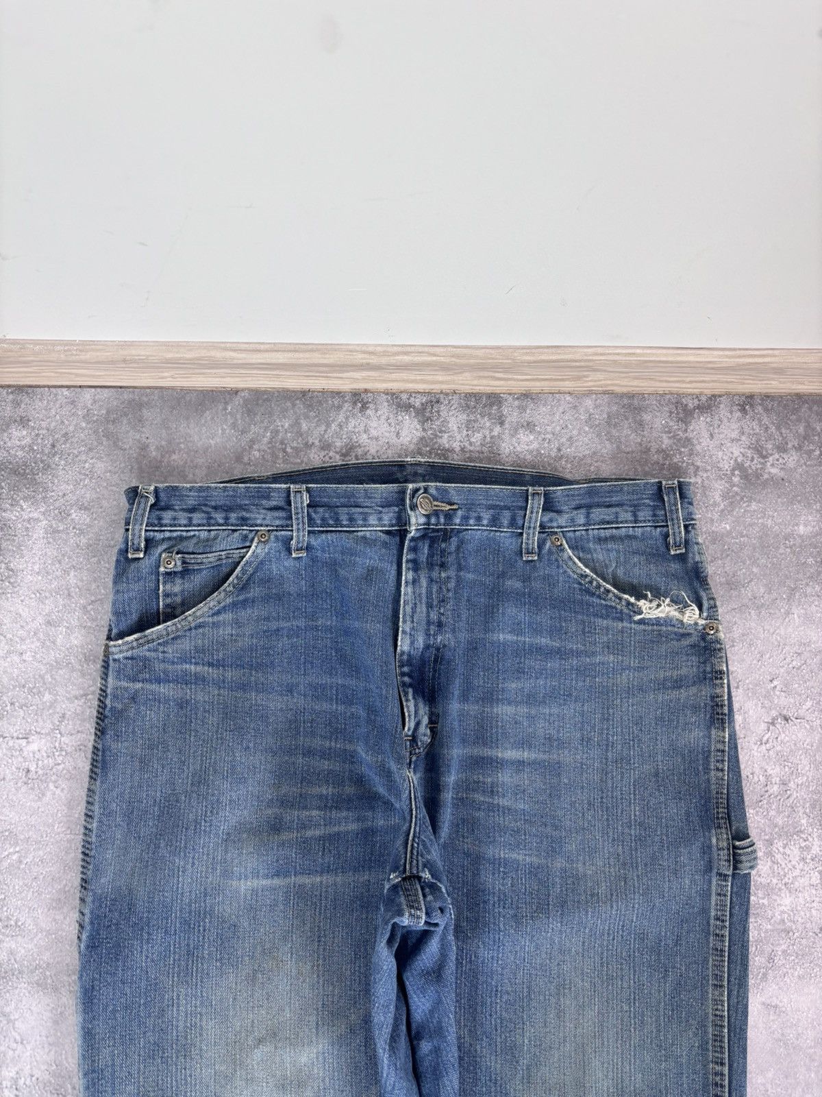 Dickies Dickies Men’s Denim Jeans Faded Blue USA Carpenter Workwear Size US 36 / EU 52 - 17 Thumbnail