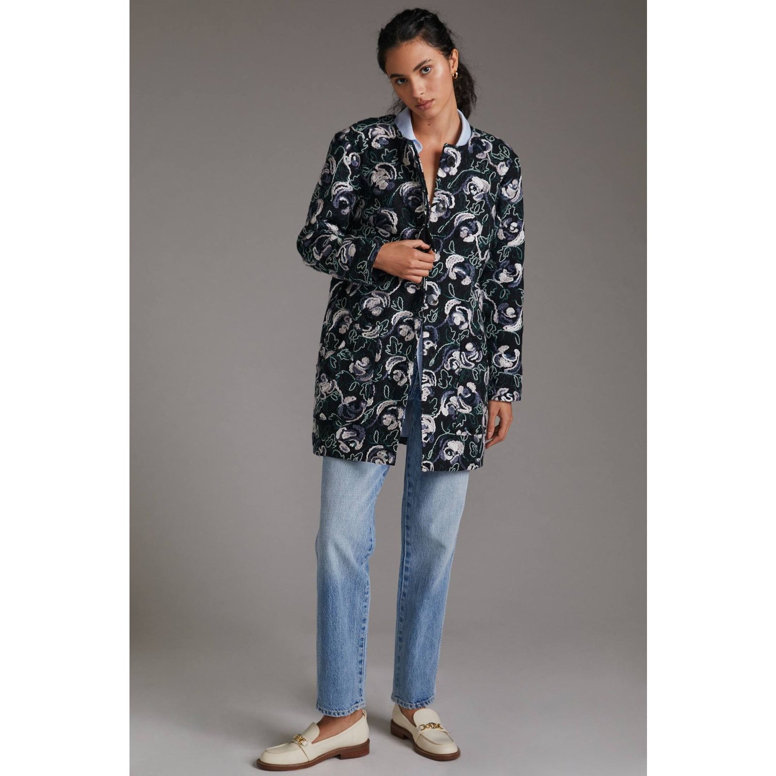Anthropologie Anthropologie Floral Embroidered Coat by Hutch $260 X-SMALL Size XS / US 0-2 / IT 36-38 - 3 Thumbnail