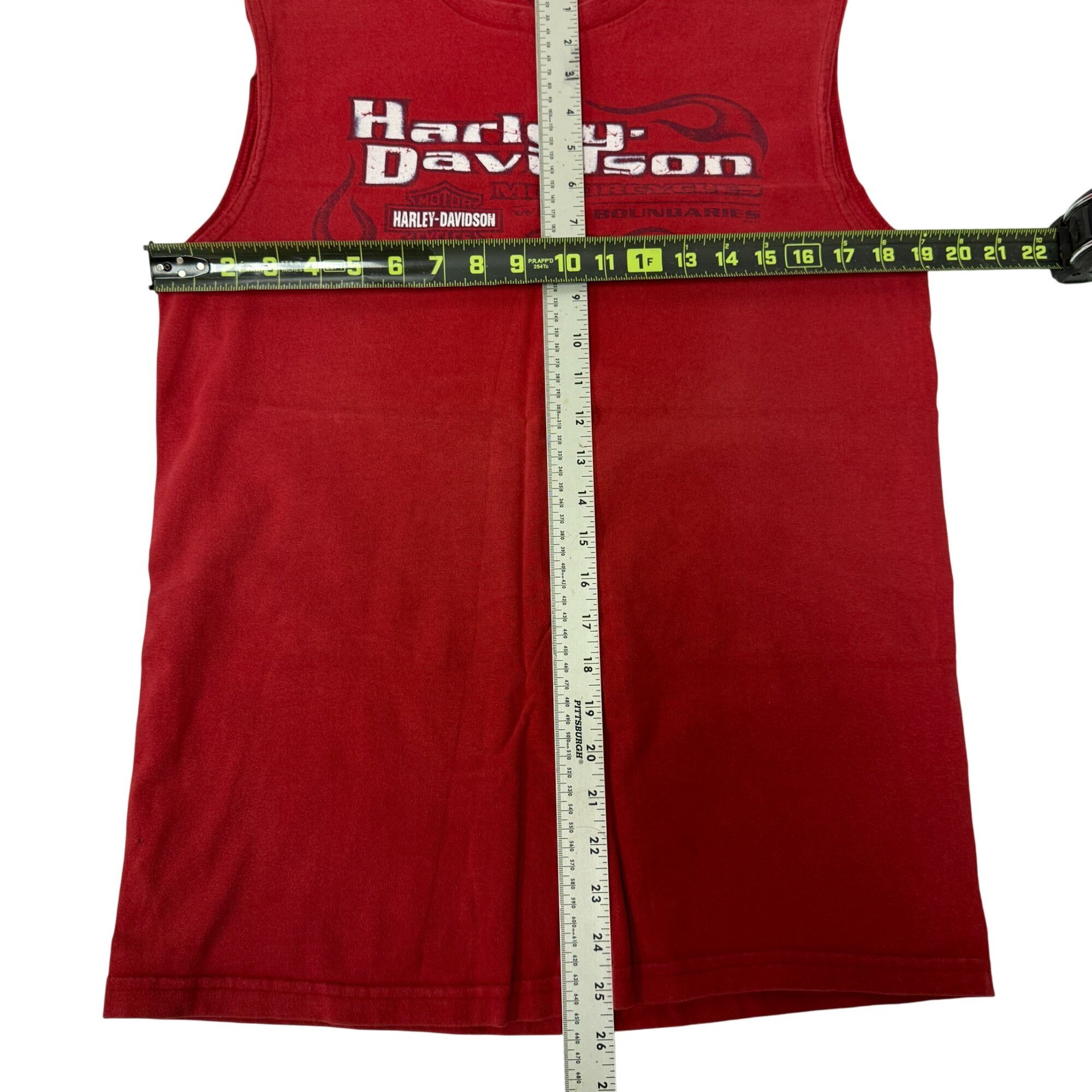 Harley Davidson Red Motorcycle Tank Top HOUSTON Texas BIKER Muscle Shirt USA Size US L / EU 52-54 / 3 - 9 Thumbnail