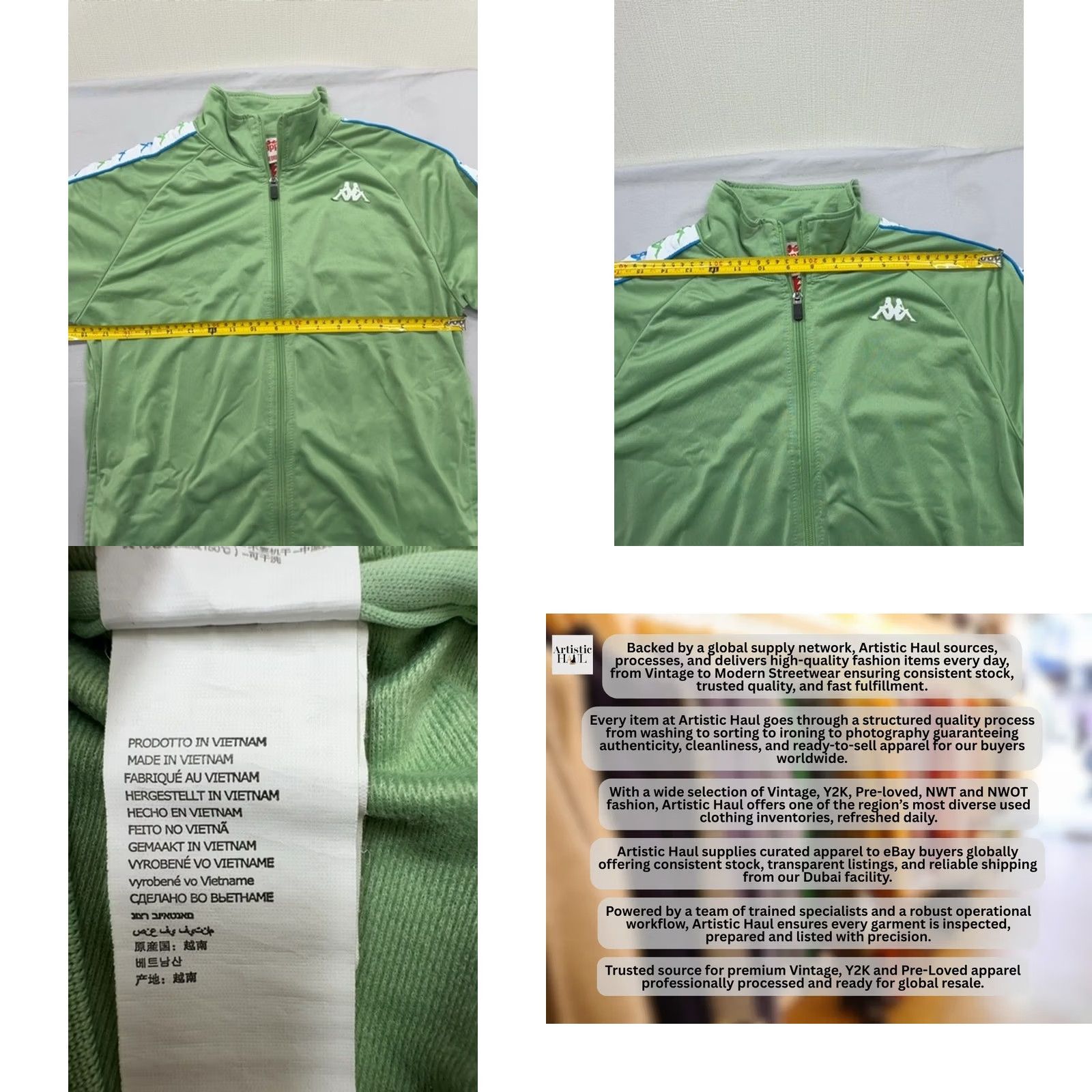 Kappa Kappa Track Jacket Men's Green M Slim Fit Banda front zip Polyester Sportswear Casual Athletic Size US M / EU 48-50 / 2 - 8 Thumbnail