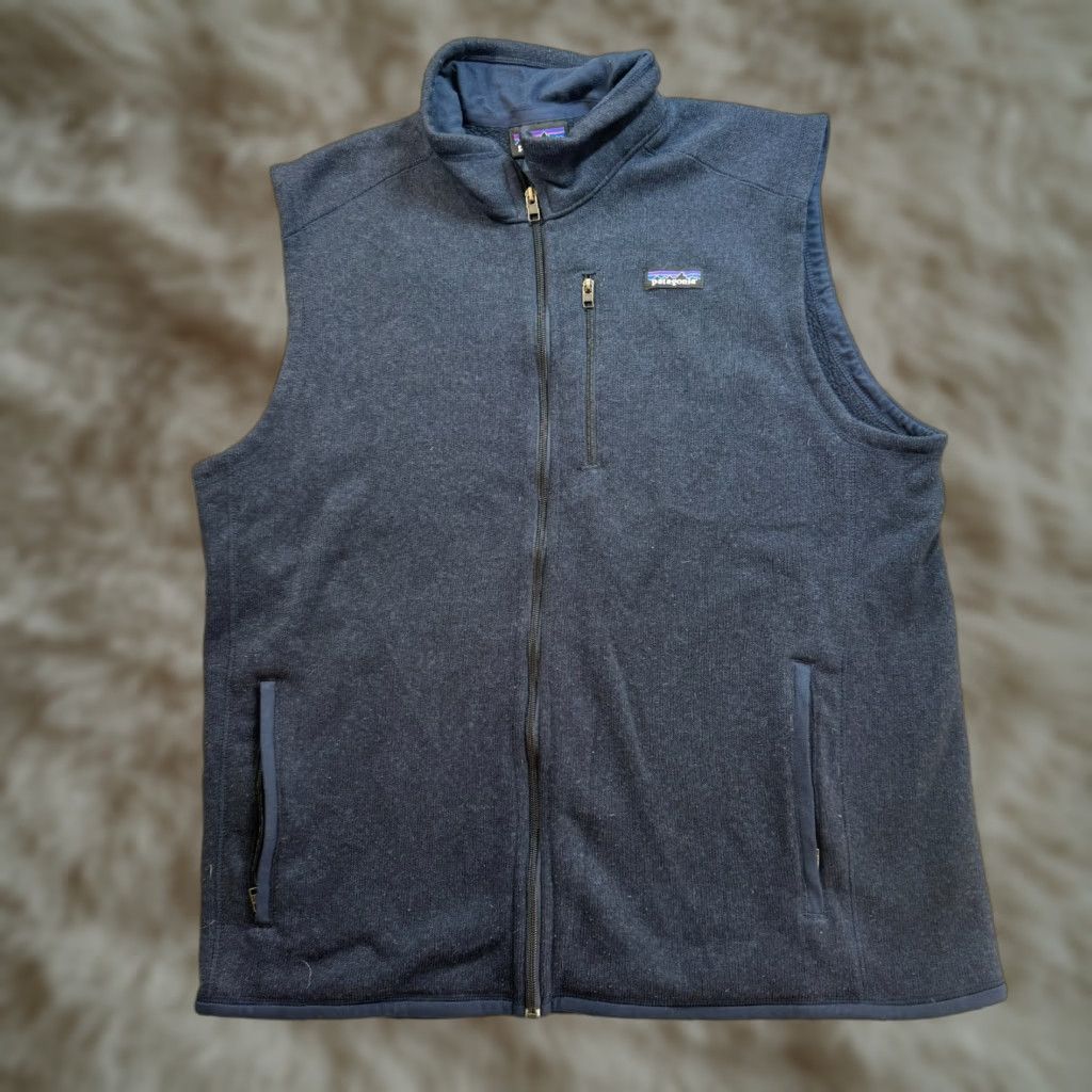 Patagonia Better Sweater Vest 2XL Full Zip Zipper Pockets Fleece Navy Blue Patagonia Vest 2XL Regular Fit Mens