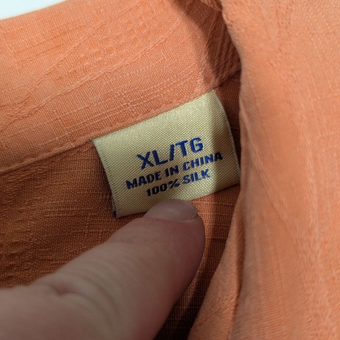 Tommy Bahama Tommy Bahama Original Fit Islander Fronds Camp Shirt Orange Size US XL / EU 56 / 4 - 5 Thumbnail