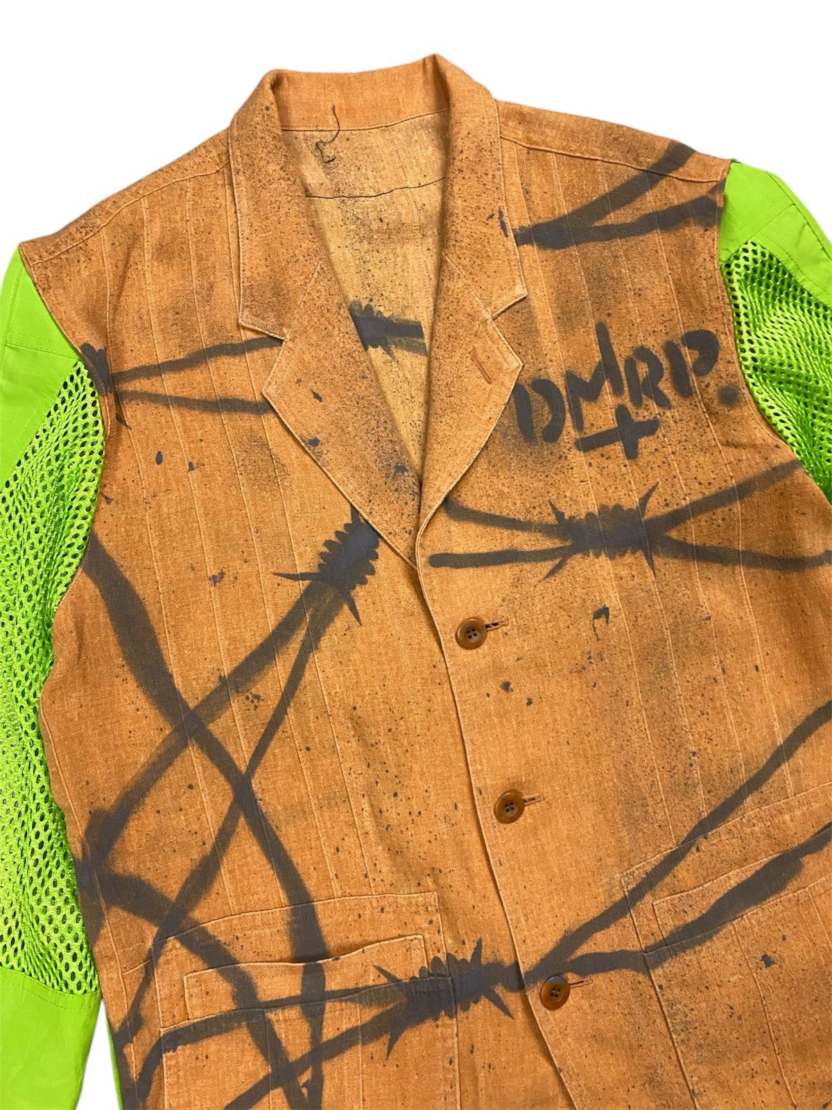 Designer × Vintage Reworked Blazer mix Vest Size 40L - 2 Thumbnail