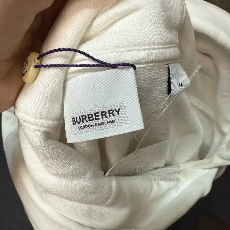 Burberry Burberry White Cotton Women's Hoodie. Size M / US 6-8 / IT 42-44 - 3 Thumbnail