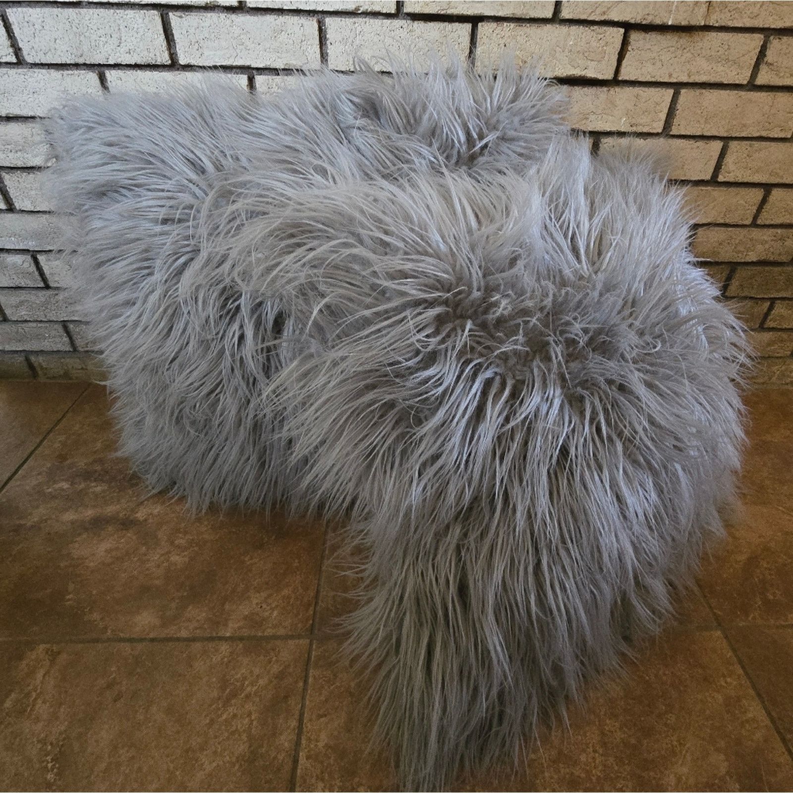 Other Grey | STYLE CO-OP | Mongolian Fur Detailed Pillow Size ONE SIZE - 1 Thumbnail