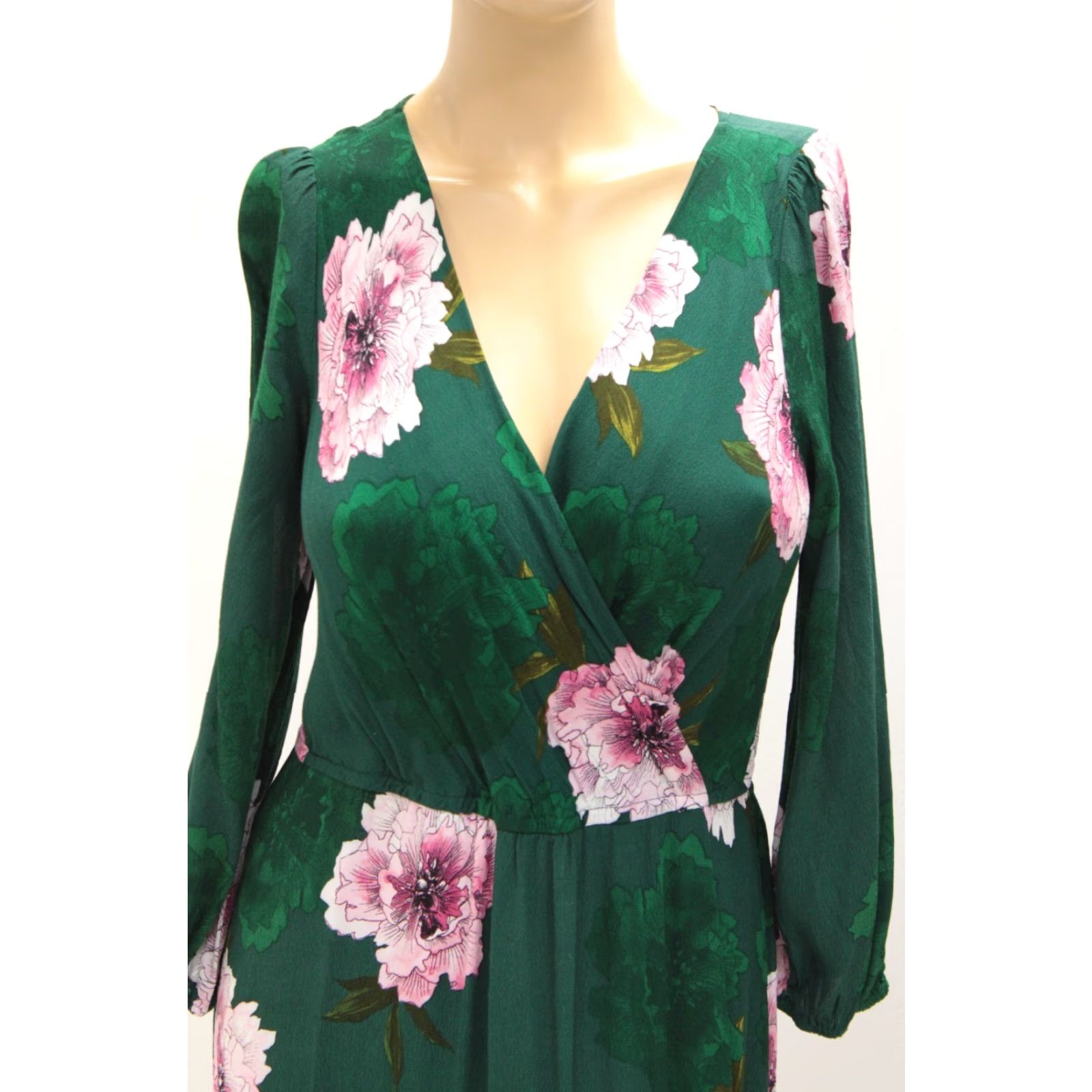 Anthropologie Plenty By Tracy Reese Aleah Green Floral Faux Wrap Dress Medium Dress Womens Size M / US 6-8 / IT 42-44 - 5 Thumbnail