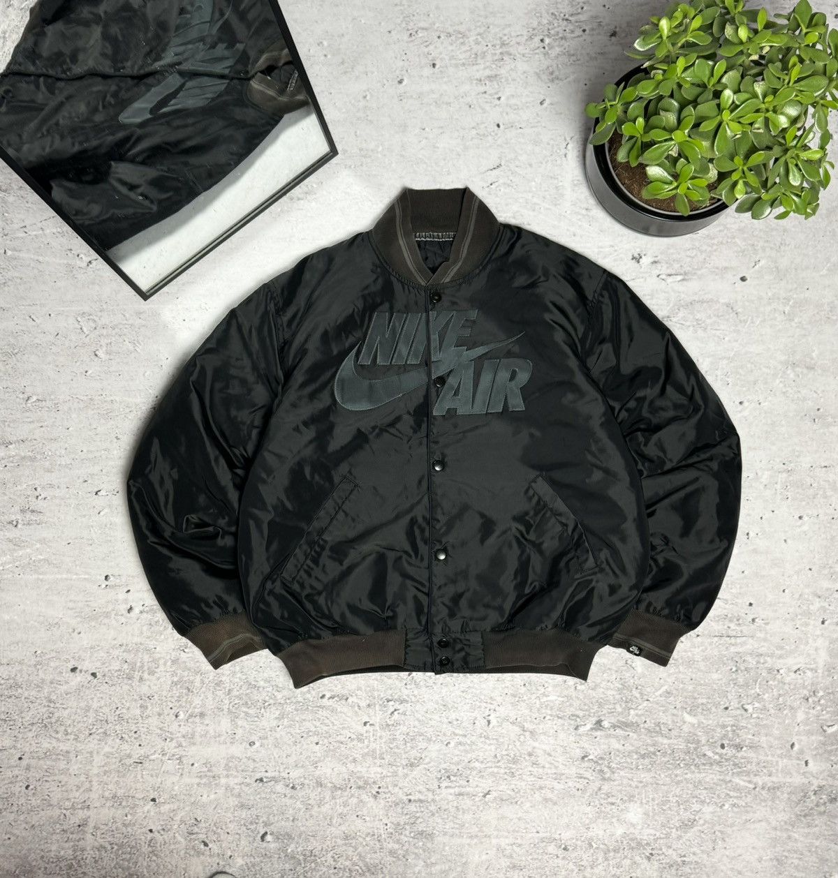 00s Nike Vintage Big Logo MA-1 Bomber Jacket Airmax Y2K