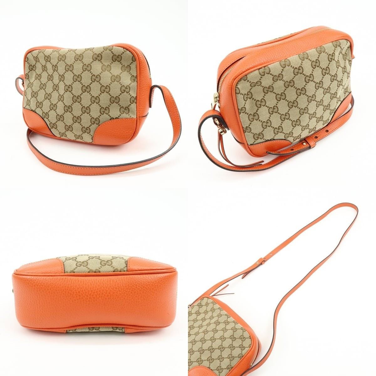 Gucci Gucci GG Canvas & Leather Crossbody Bag Orange Size ONE SIZE - 3 Thumbnail