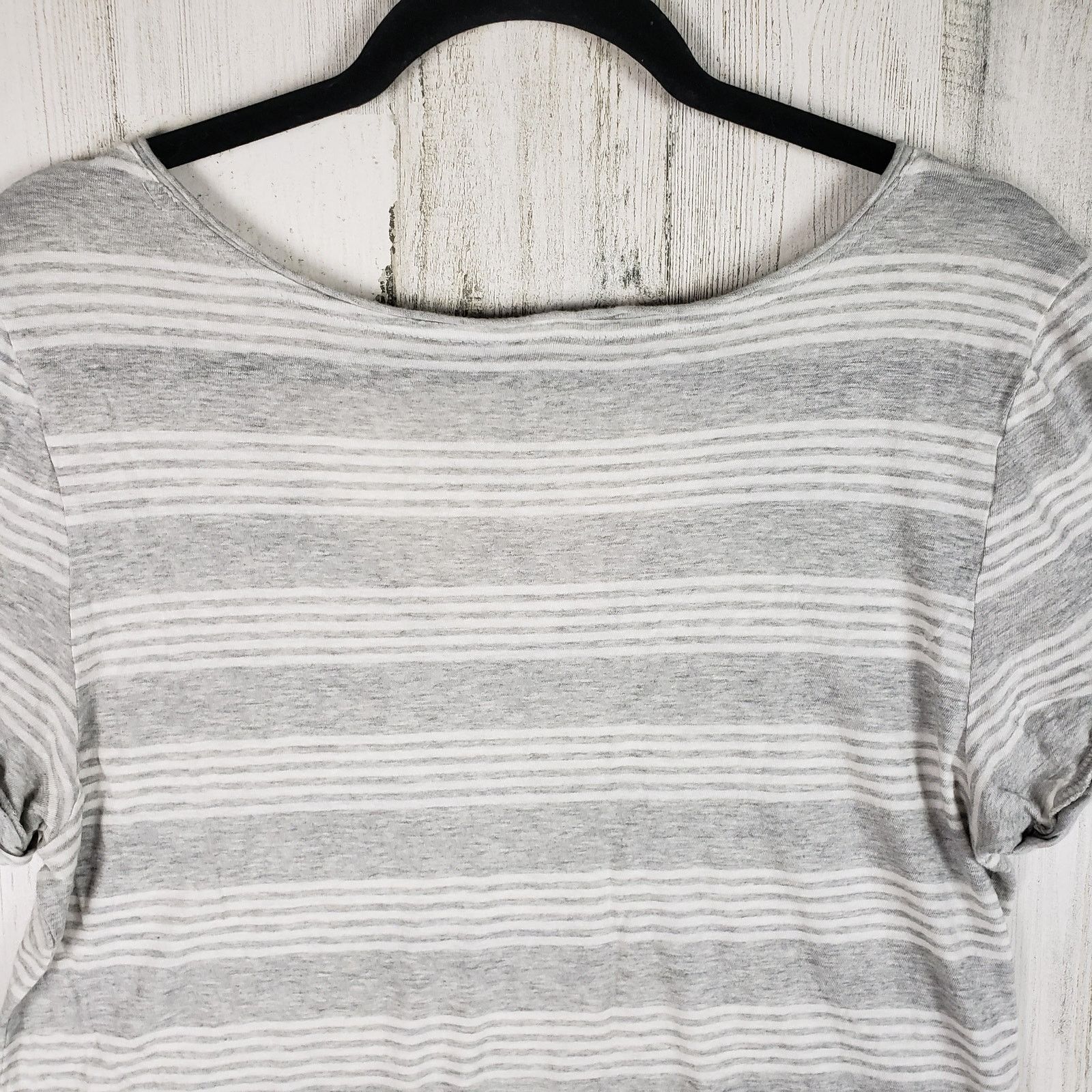 Aeropostale Aero Seriously Soft Perfect Gray & White Striped Tee Small Size S / US 4 / IT 40 - 7 Thumbnail